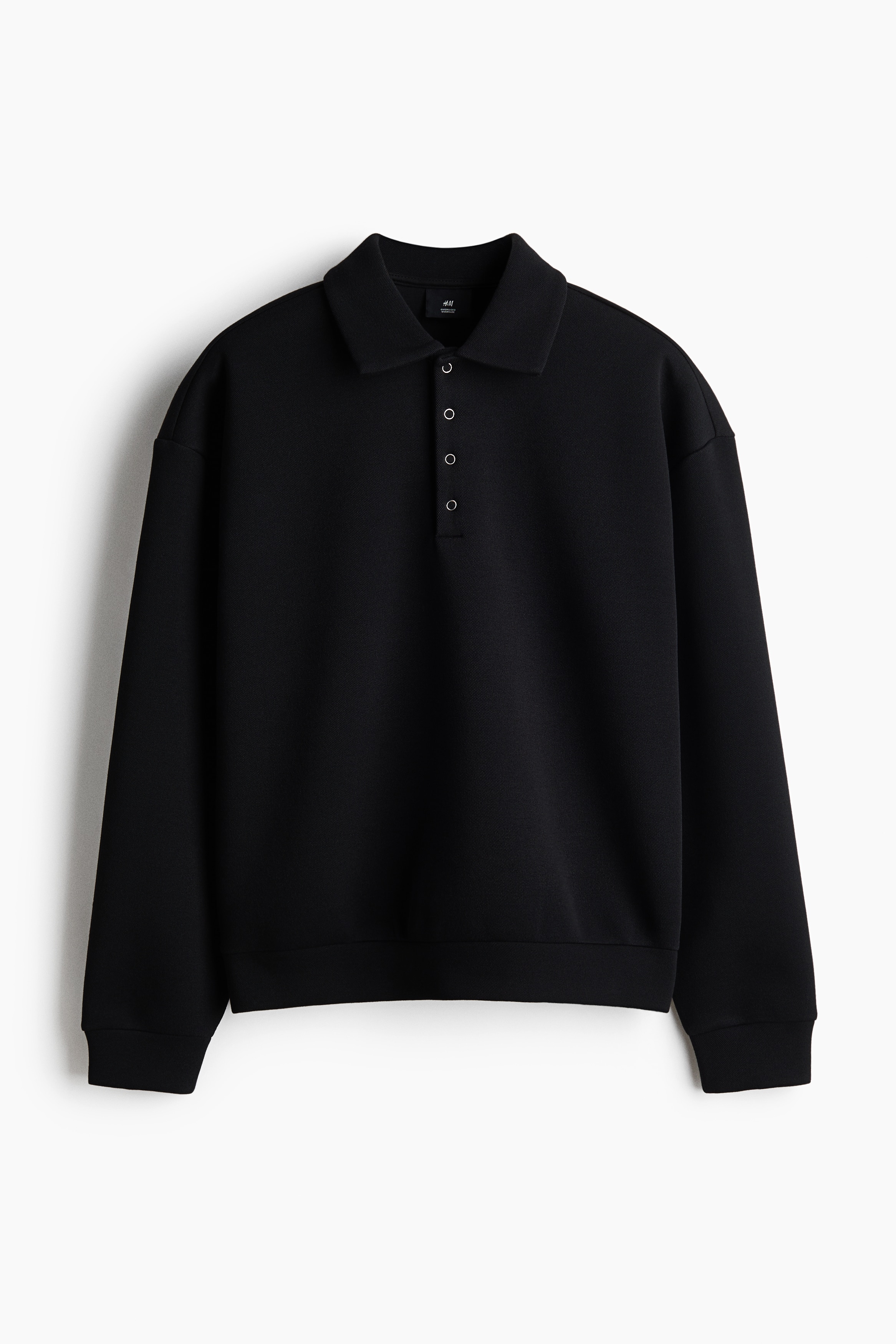 Oversized Scuba Polo Shirt - Black/White