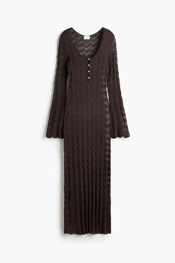 Женские платья H&M Crochet-Look Dress with Button Placket