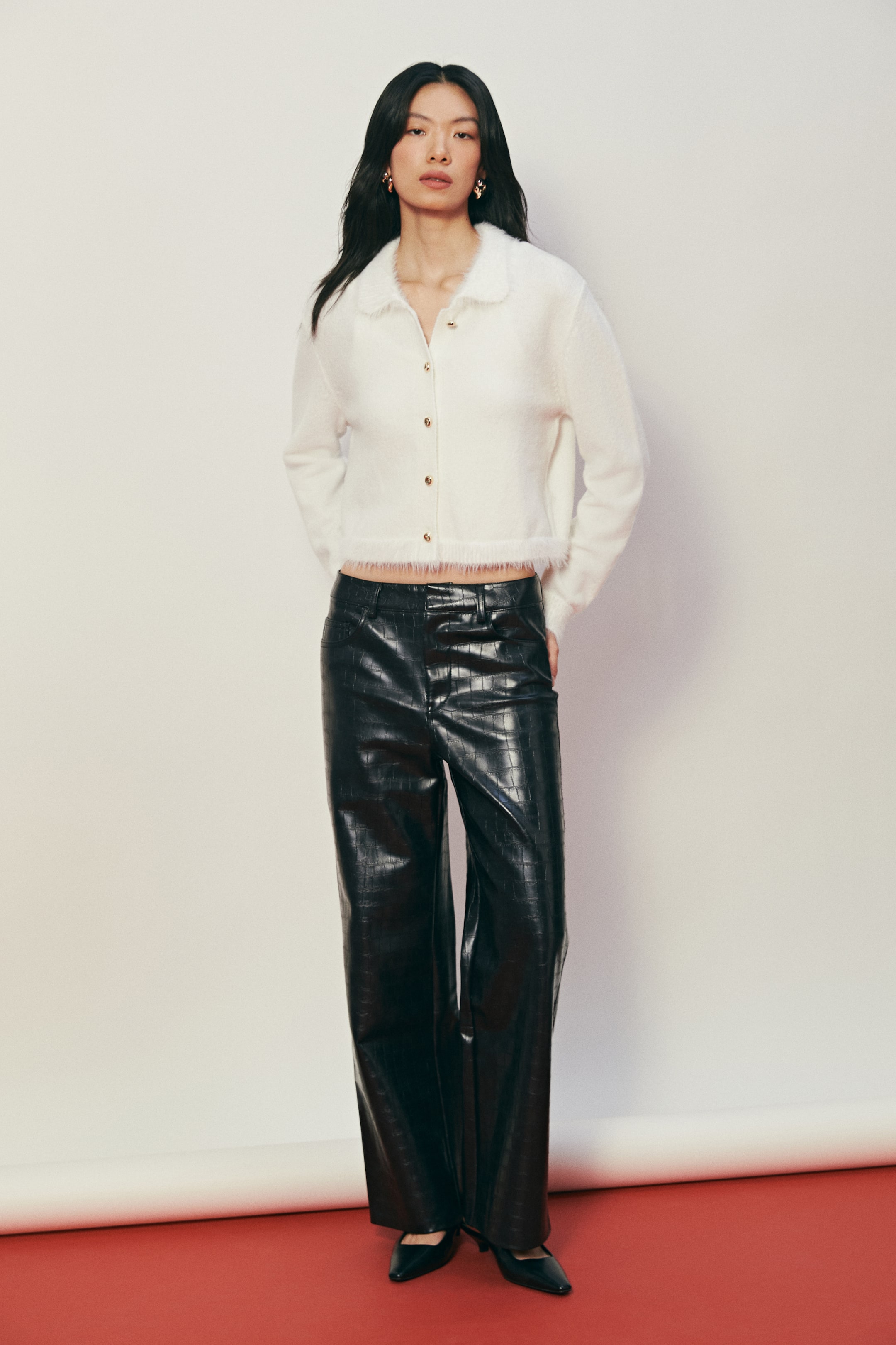 이미지 확대 보기: 칼라 가디건 - 화이트 - 여성 | H&M KR 4