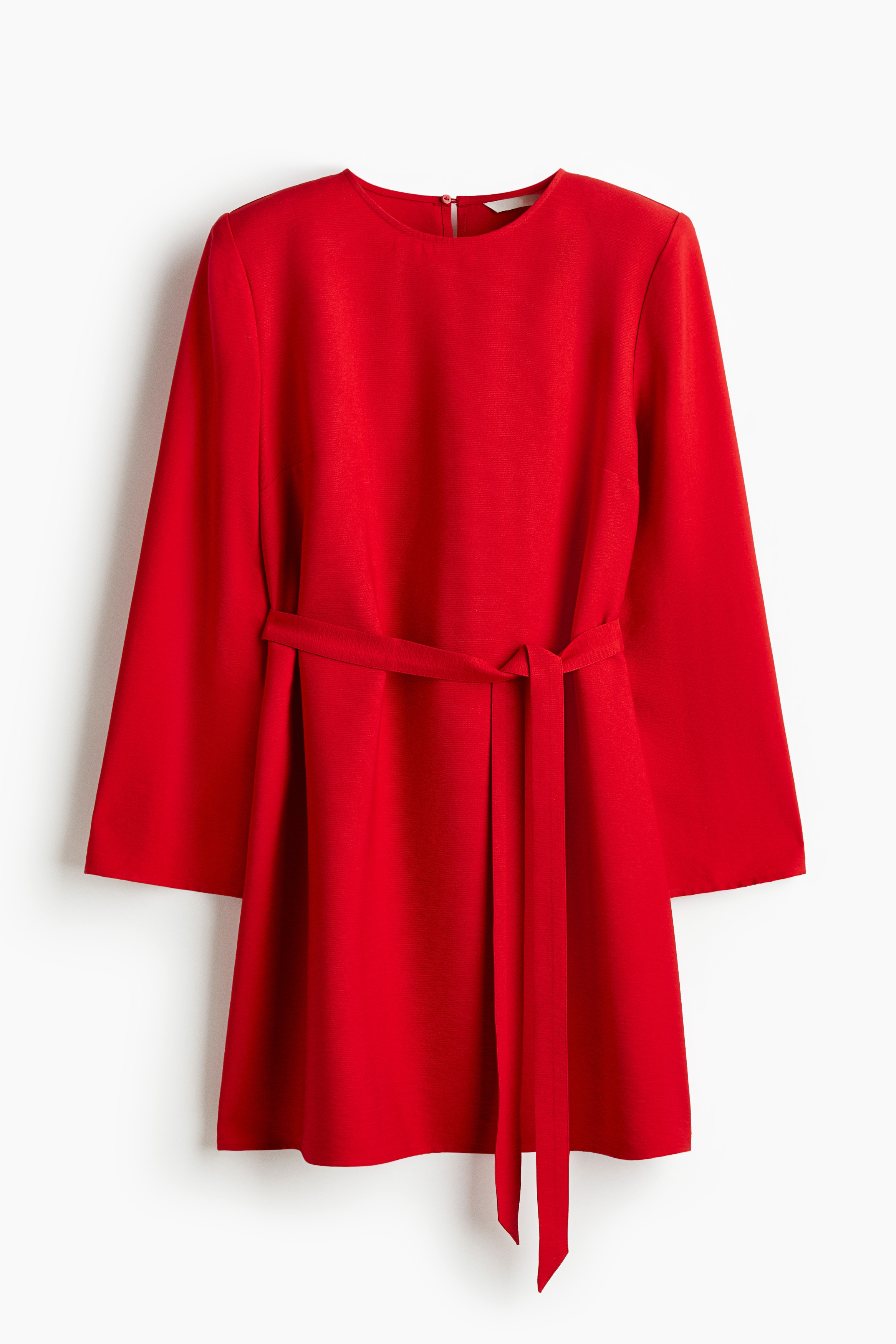 Sukienka z wiązanym paskiem - Jaskrawoczerwony - ONA | H&M PL