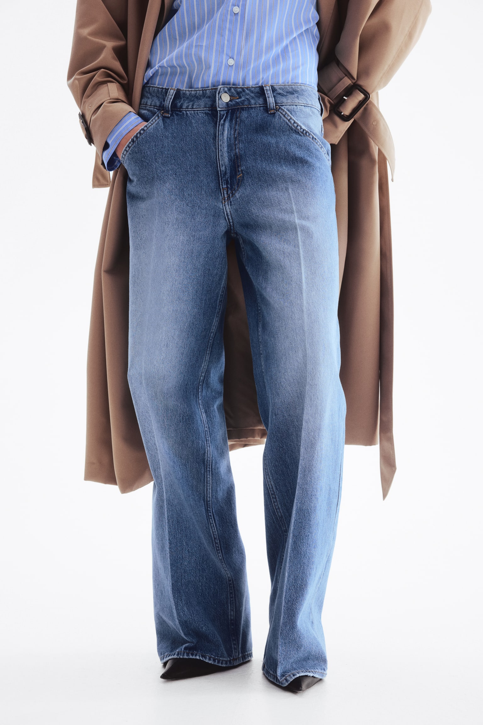 Джинси зі стрілками на штанинах - Блакитний денім - 5