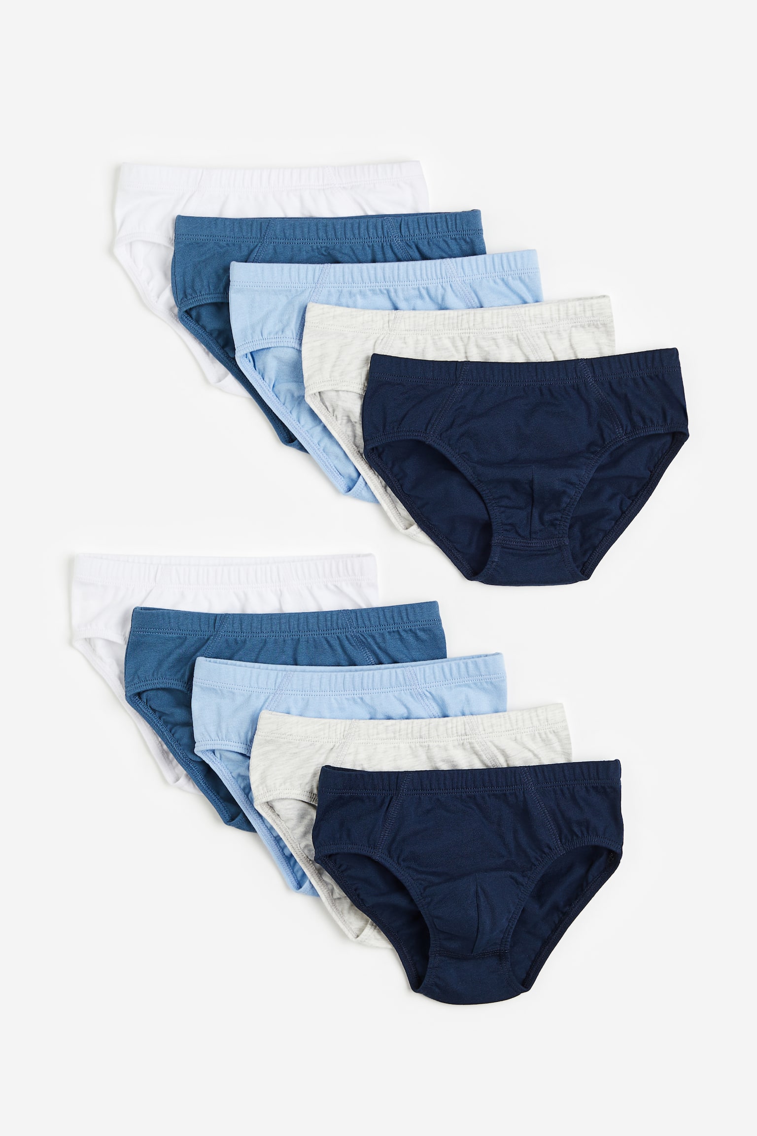 10-pack boys’ briefs - Light blue/Navy blue/Light blue/White - 1