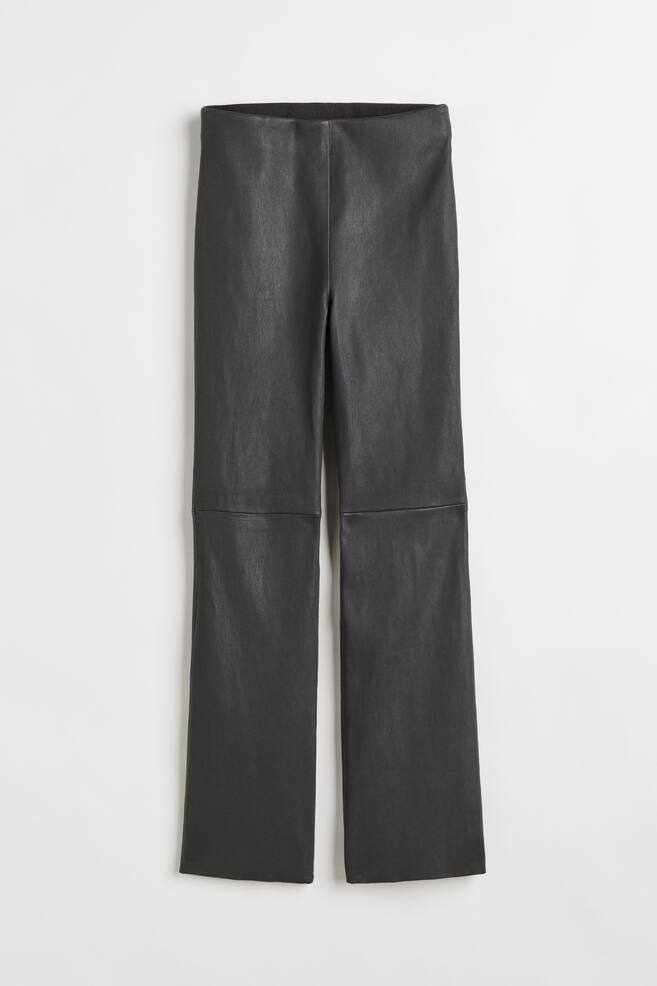 Ankle-length leather trousers - Dark grey/Black/Natural white - 2