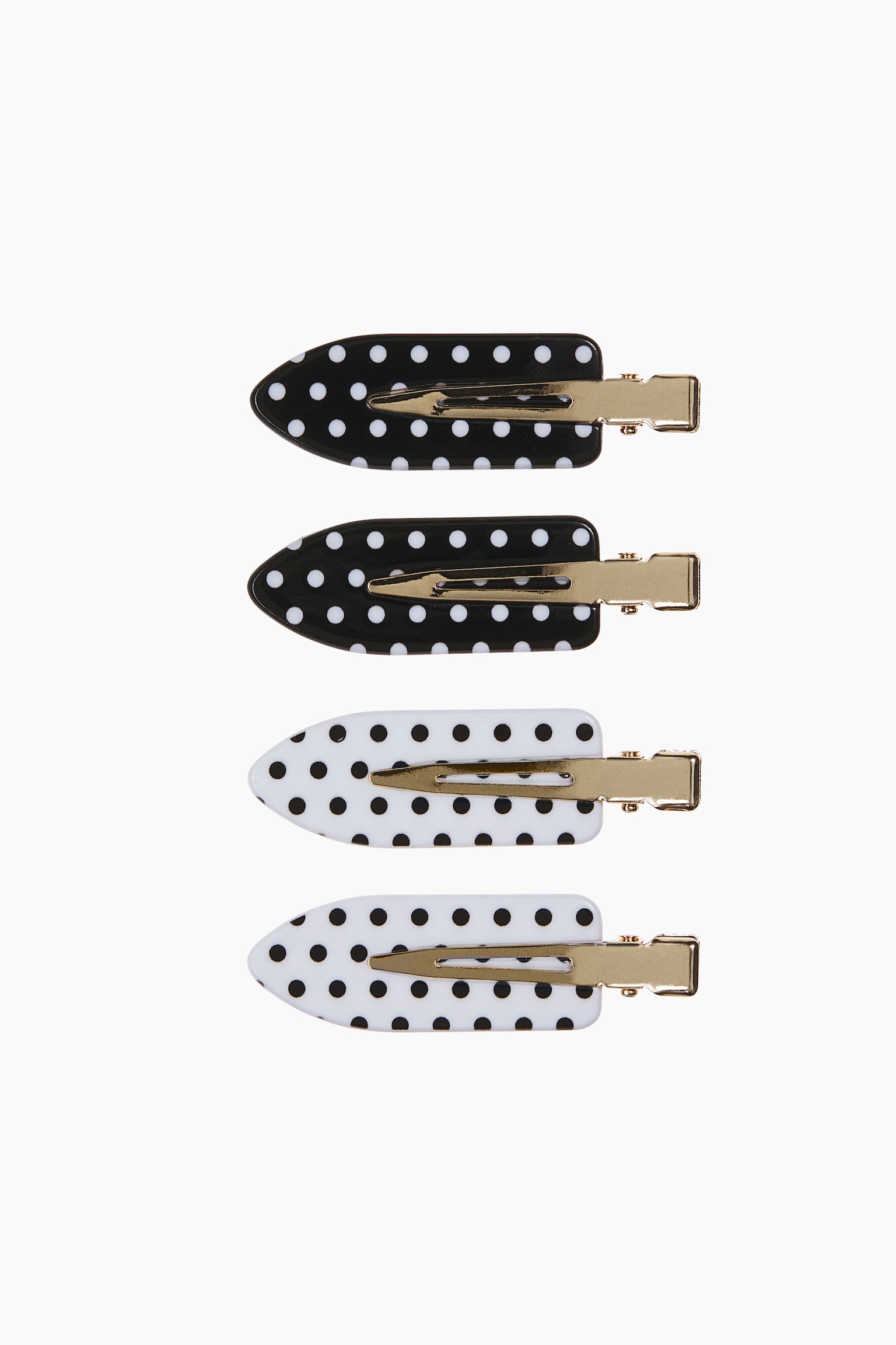 Lot de 4 barrettes de coiffure - Noir/pois