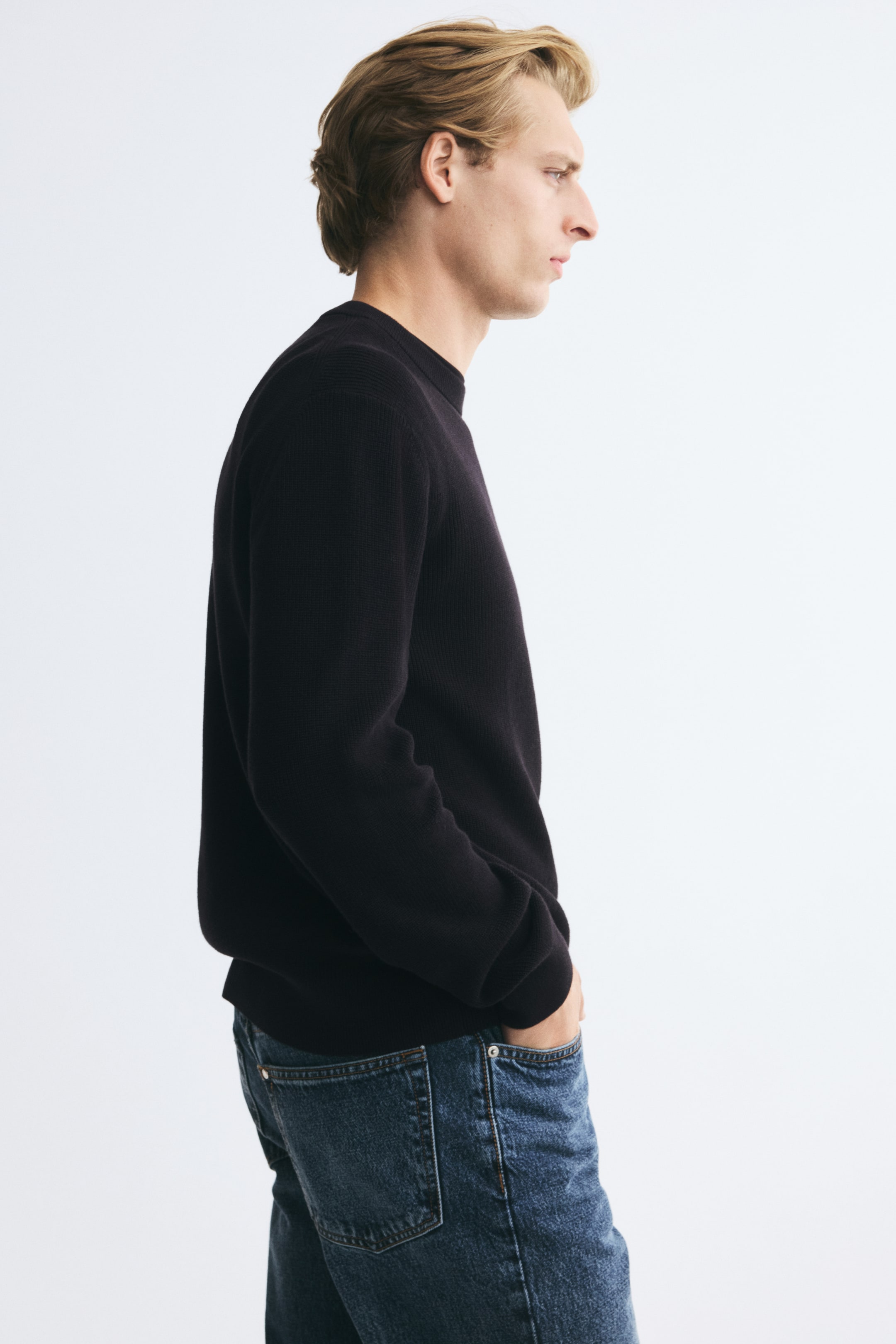 Regular-Fit Rib-Knit Cotton Sweater