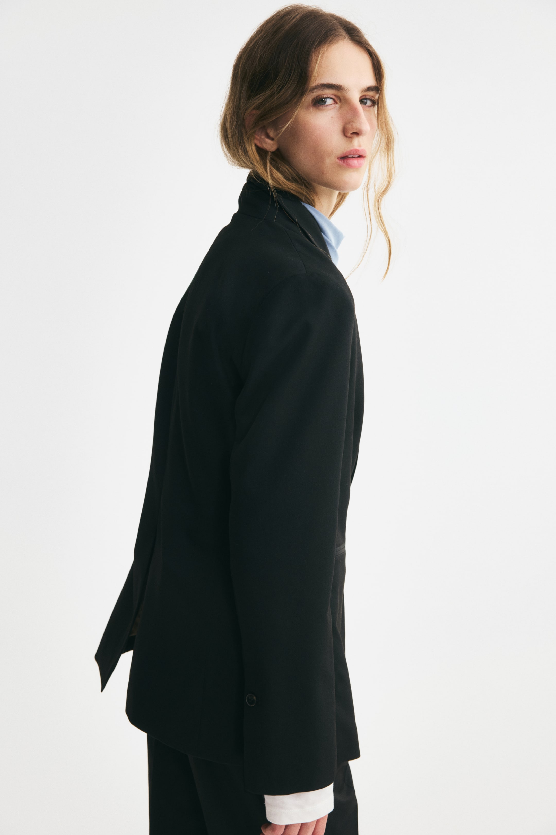 Single-Breasted Twill Blazer