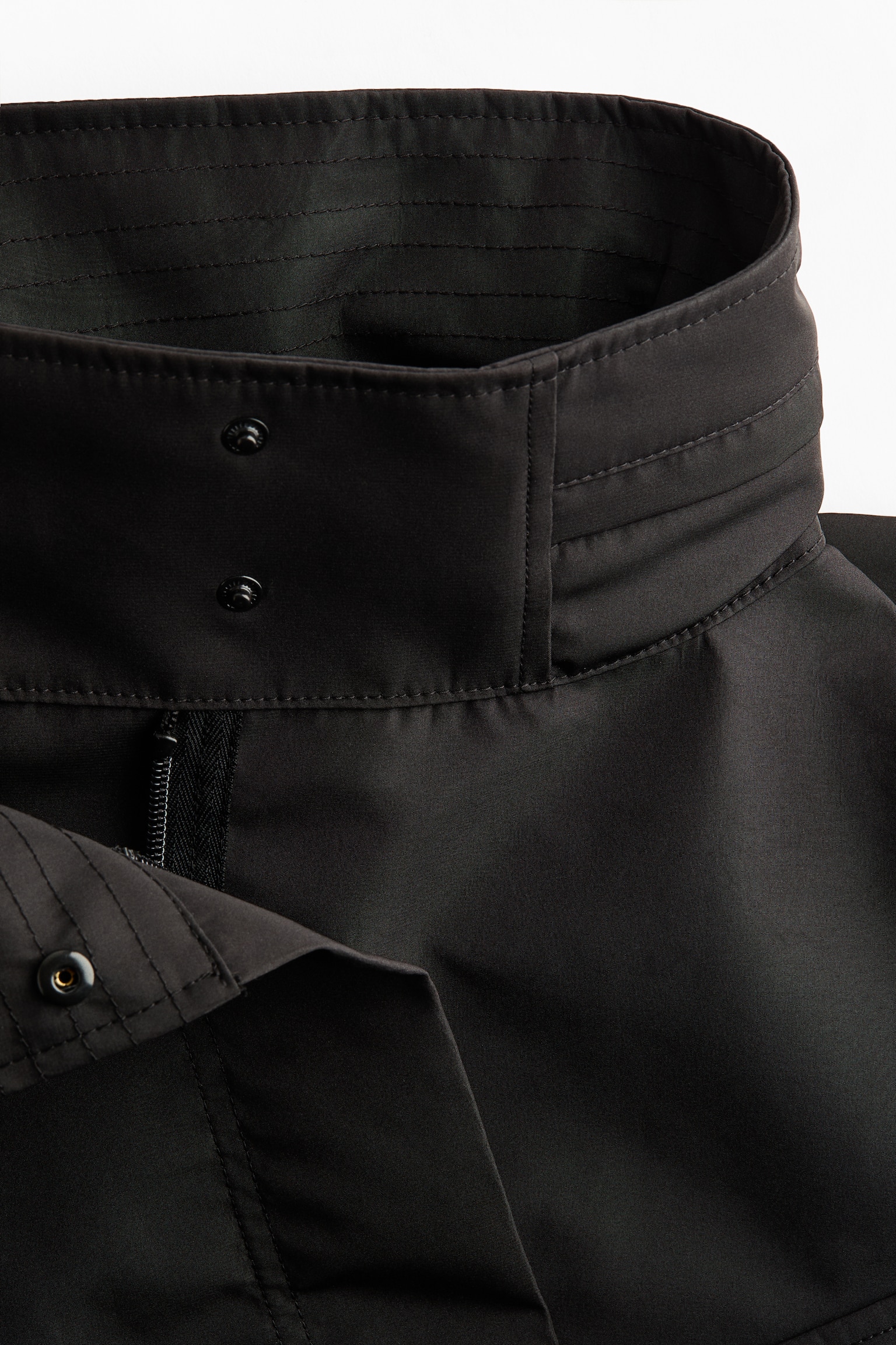 Hooded peplum jacket - Black - 4