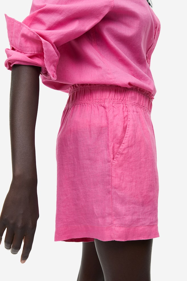Linen shorts - Pink/Light beige/Black/Orange/dc/dc/dc/dc - 5