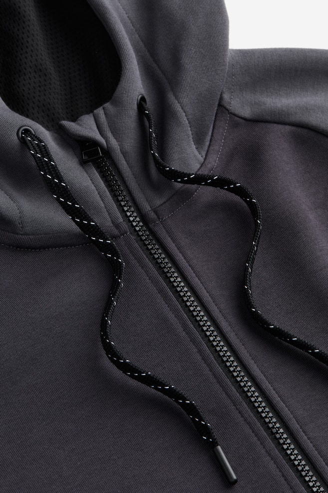 DryMove™ Zip-through sports hoodie - Dark grey/Block-coloured/Black/Dark red/Block-coloured/Light grey marl/dc - 4
