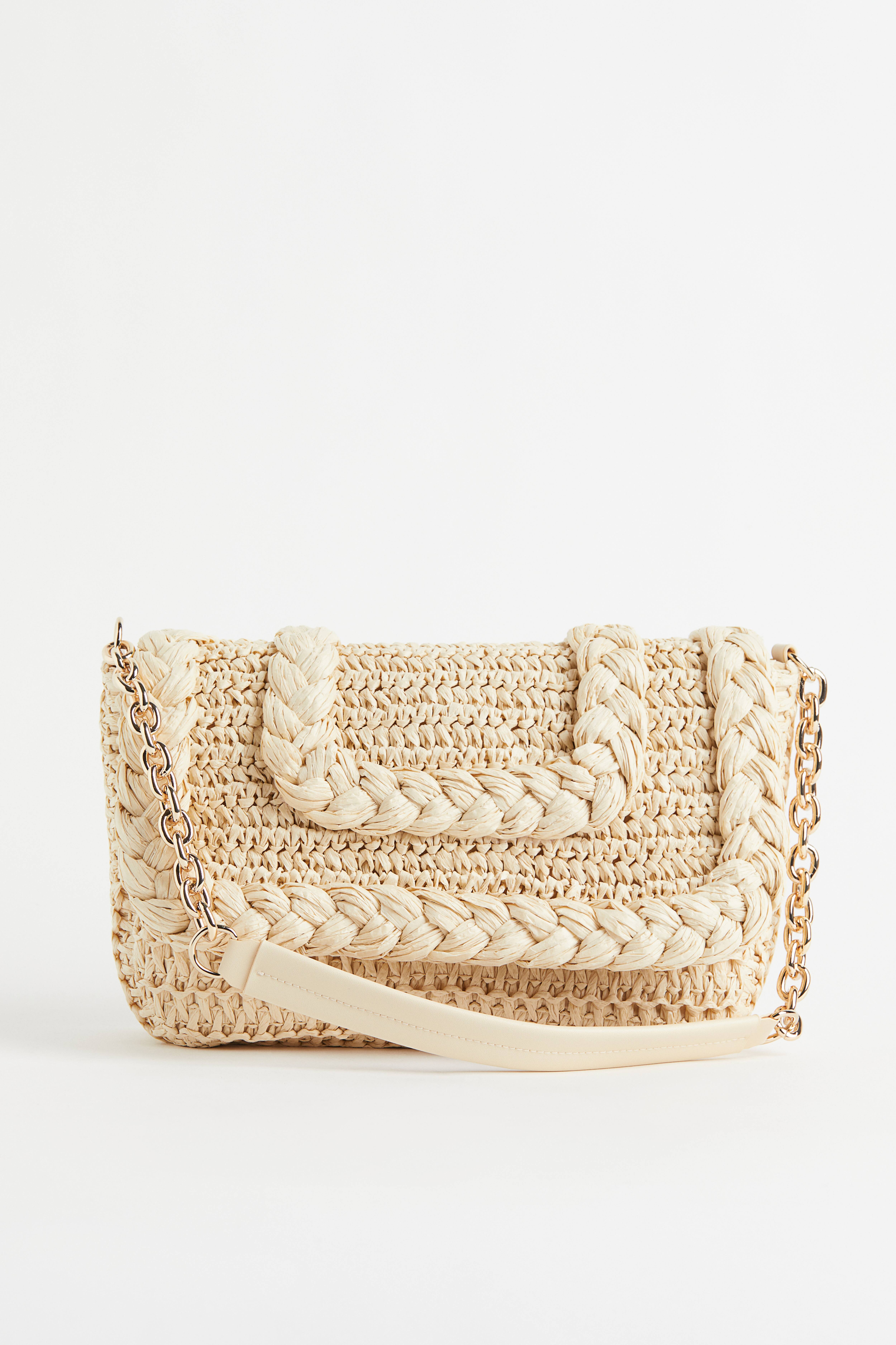 Borsa In Paglia A Tracolla Con Pompon – Frizione Estiva Boho Per Spiaggia – Donna, Con Cinturino Regolabile
