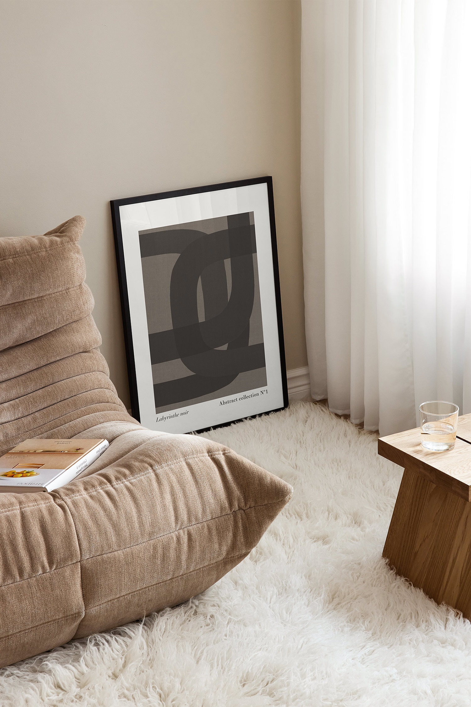 Labyrinthe Noir Poster - White/black