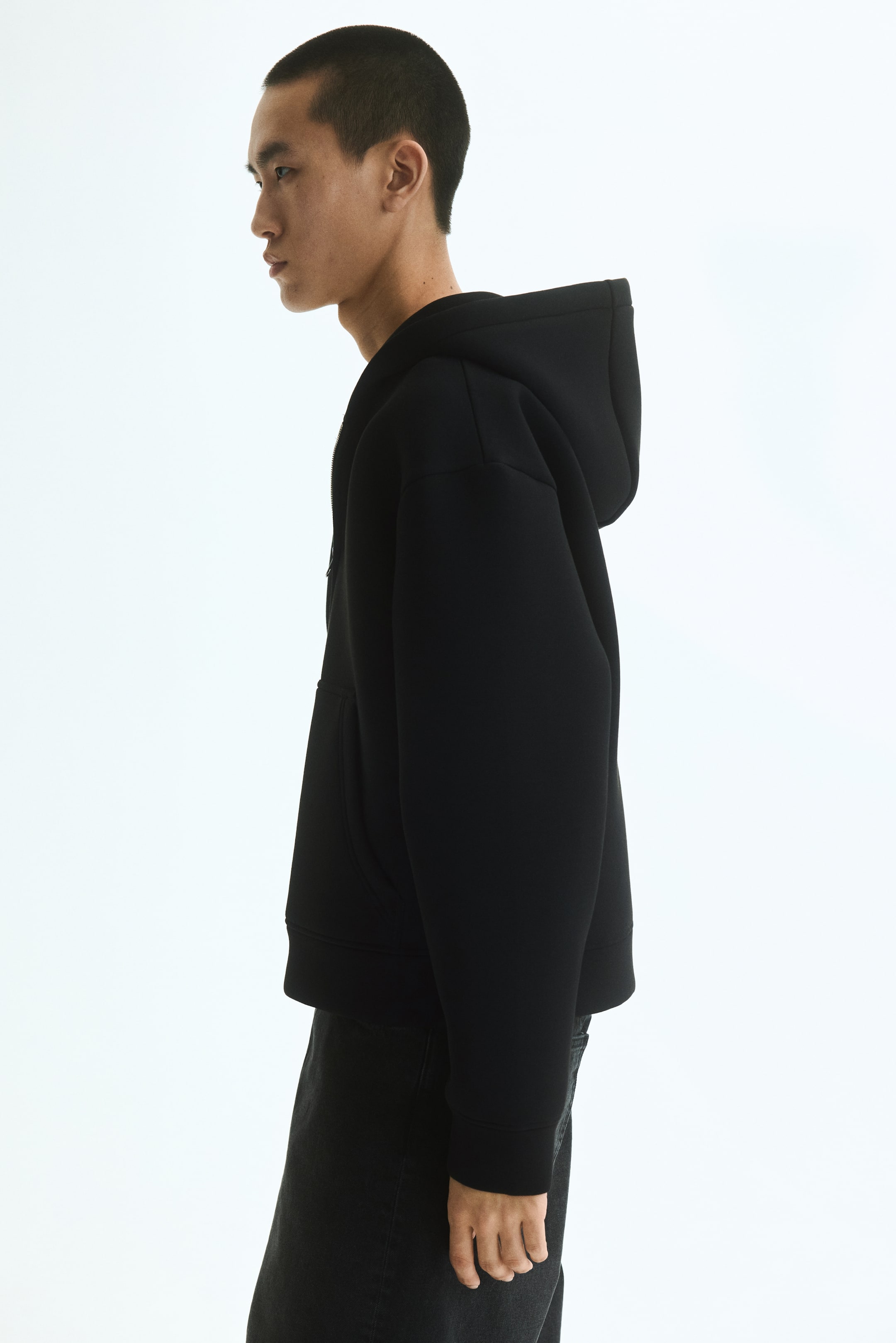 Loose-Fit Scuba Hooded Jacket