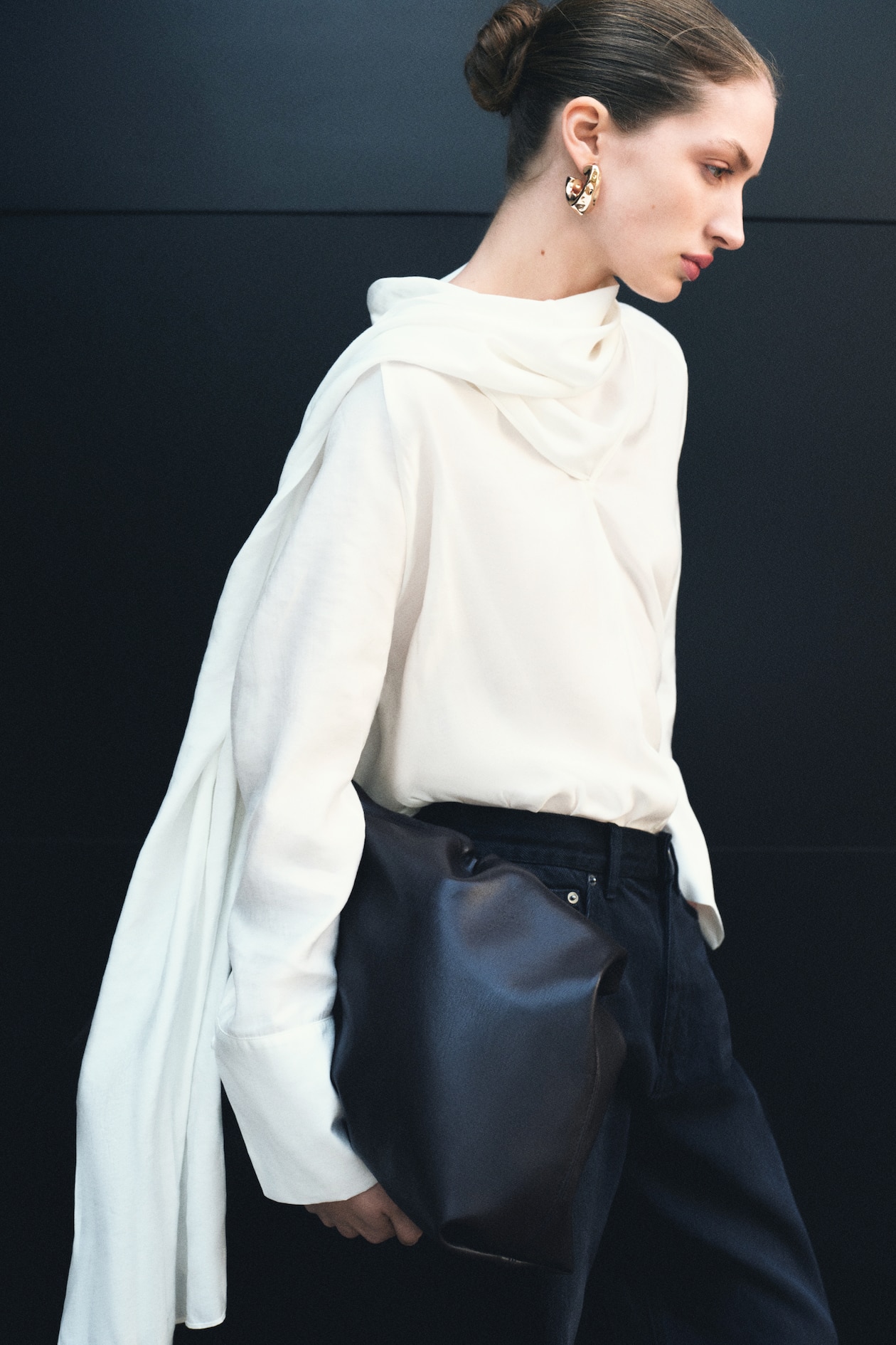 Blouse with Scarf Collar - image 2