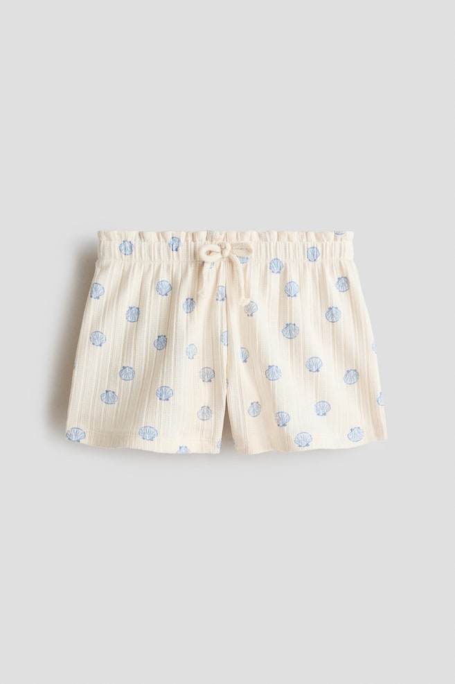 Calções em jersey pointelle - Bege claro/Conchas/Branco/Bolas/Rosa claro/Morangos - 1