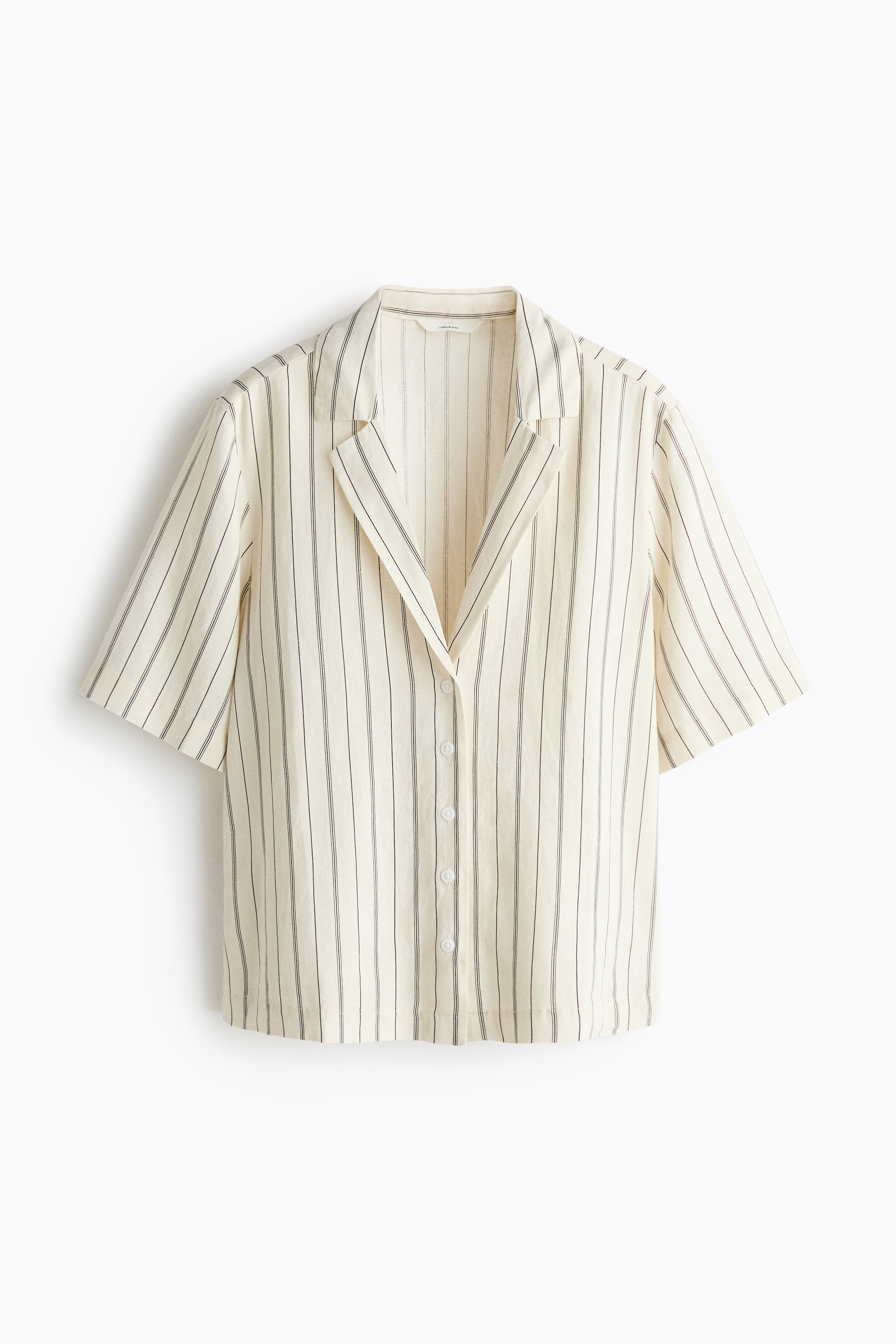 Linen-blend resort shirt - Cream/Striped