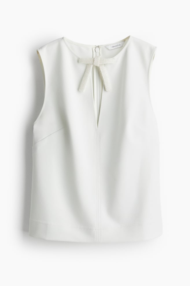 Bow-detail top - White - 1