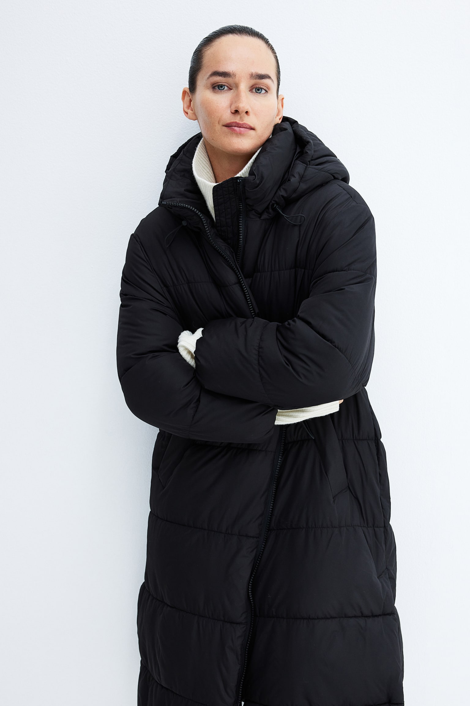 MAMA Hooded puffer coat - Black/Dark mole - 3