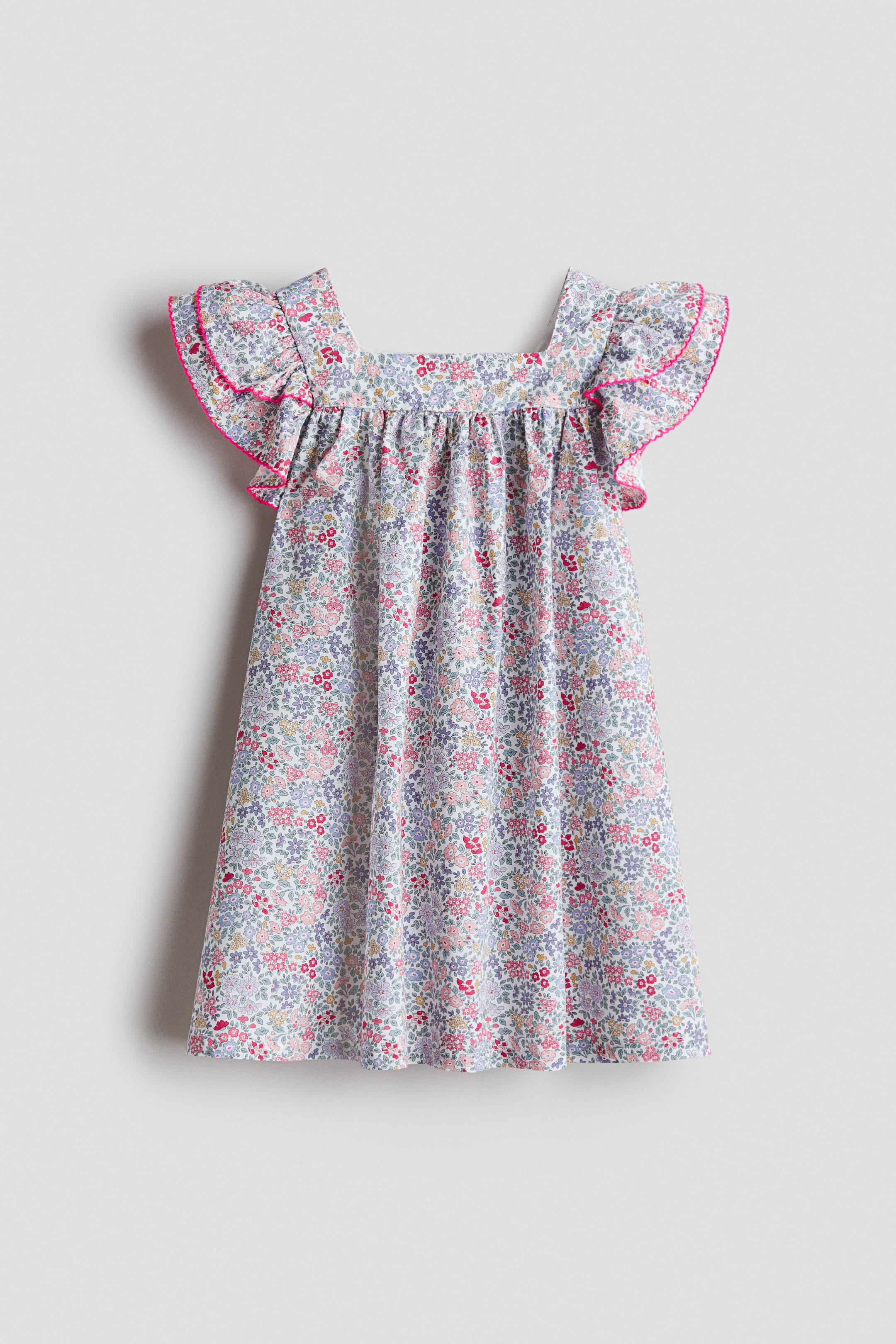 Ampliar la imagen: Cotton poplin dress - Lila/Floreado - Kids | H&M MX 4