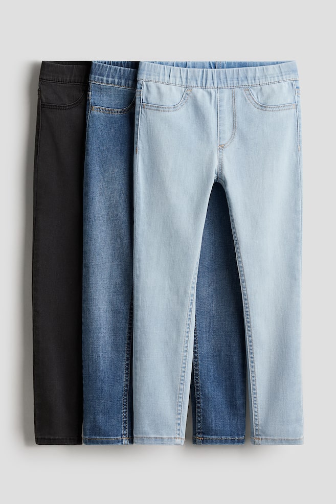 Lot de 3 jeggings en denim - Bleu denim clair/noir/Denim blue/Black/Bleu denim/Bleu denim/rose clair/Bleu denim clair/bleu denim - 1