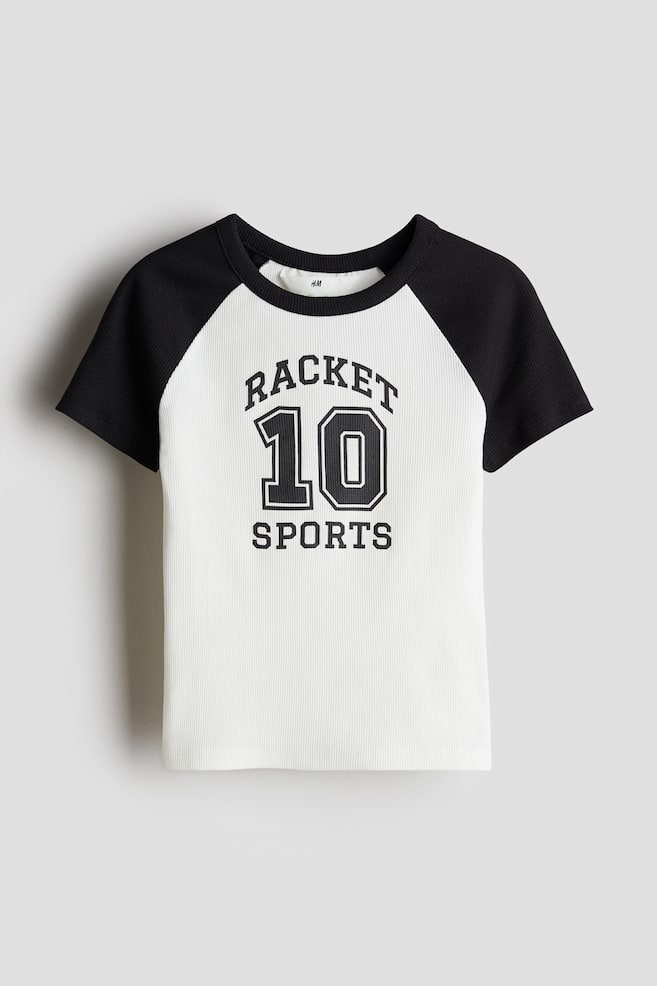 Top en coton avec motif imprimé - Blanc/10 - 1