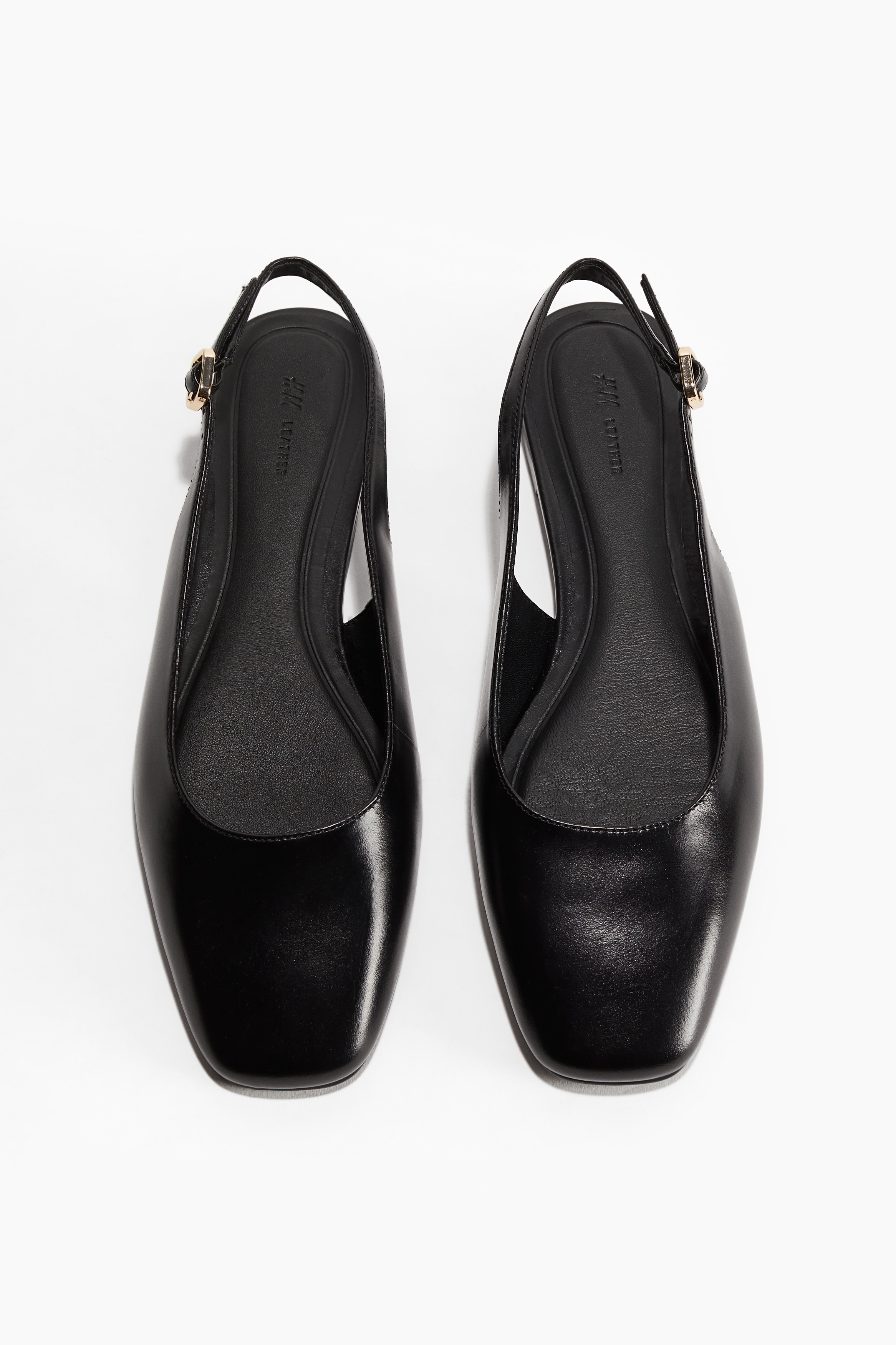 Leren slingbacks - Zwart