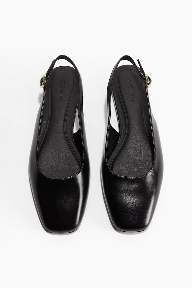 Slingpumps aus Leder - Schwarz - 1