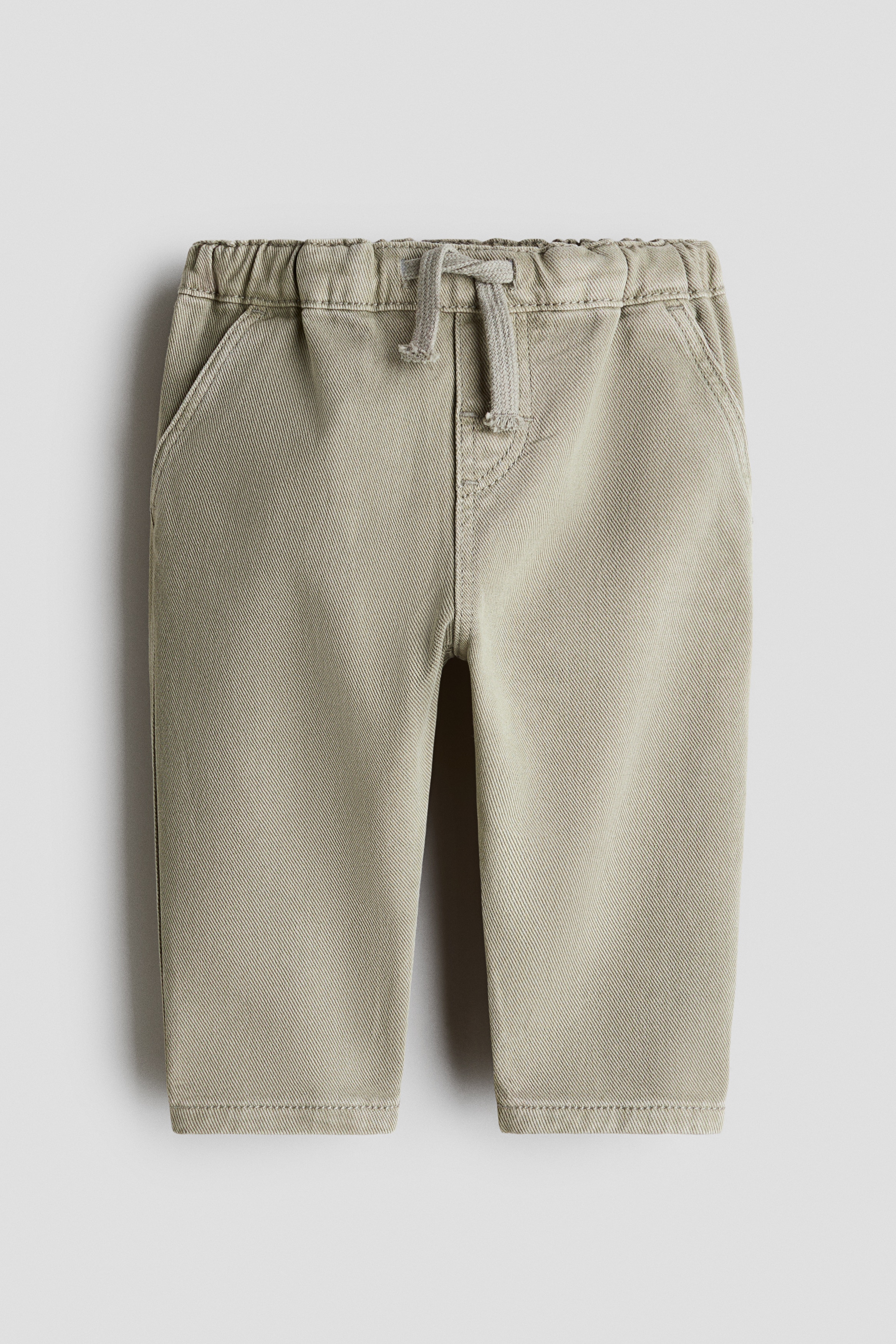 Cotton Twill Pants - Light khaki green/Brown/Light denim blue/striped