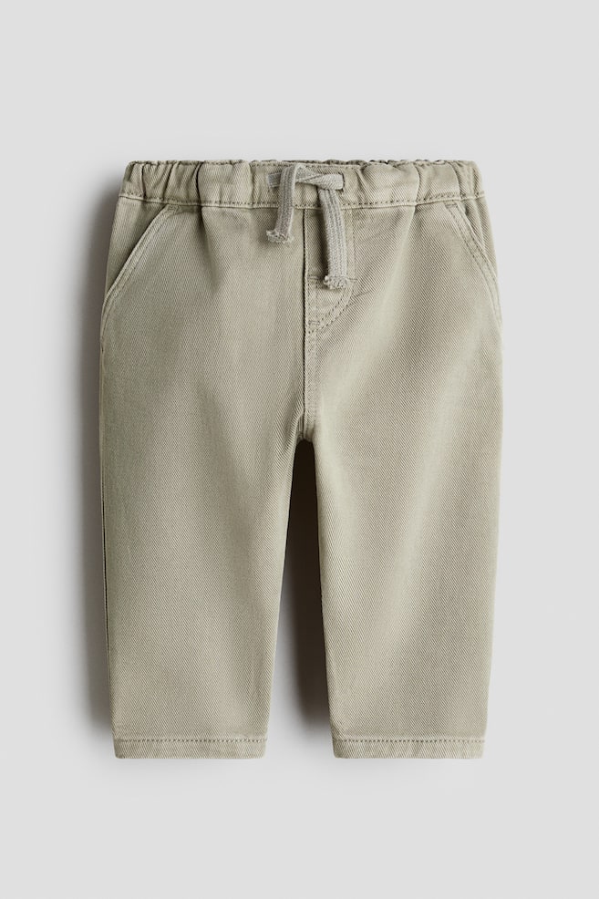 Cotton Twill Pants - Light khaki green/Light denim blue/striped/Brown/Dusty blue - 1