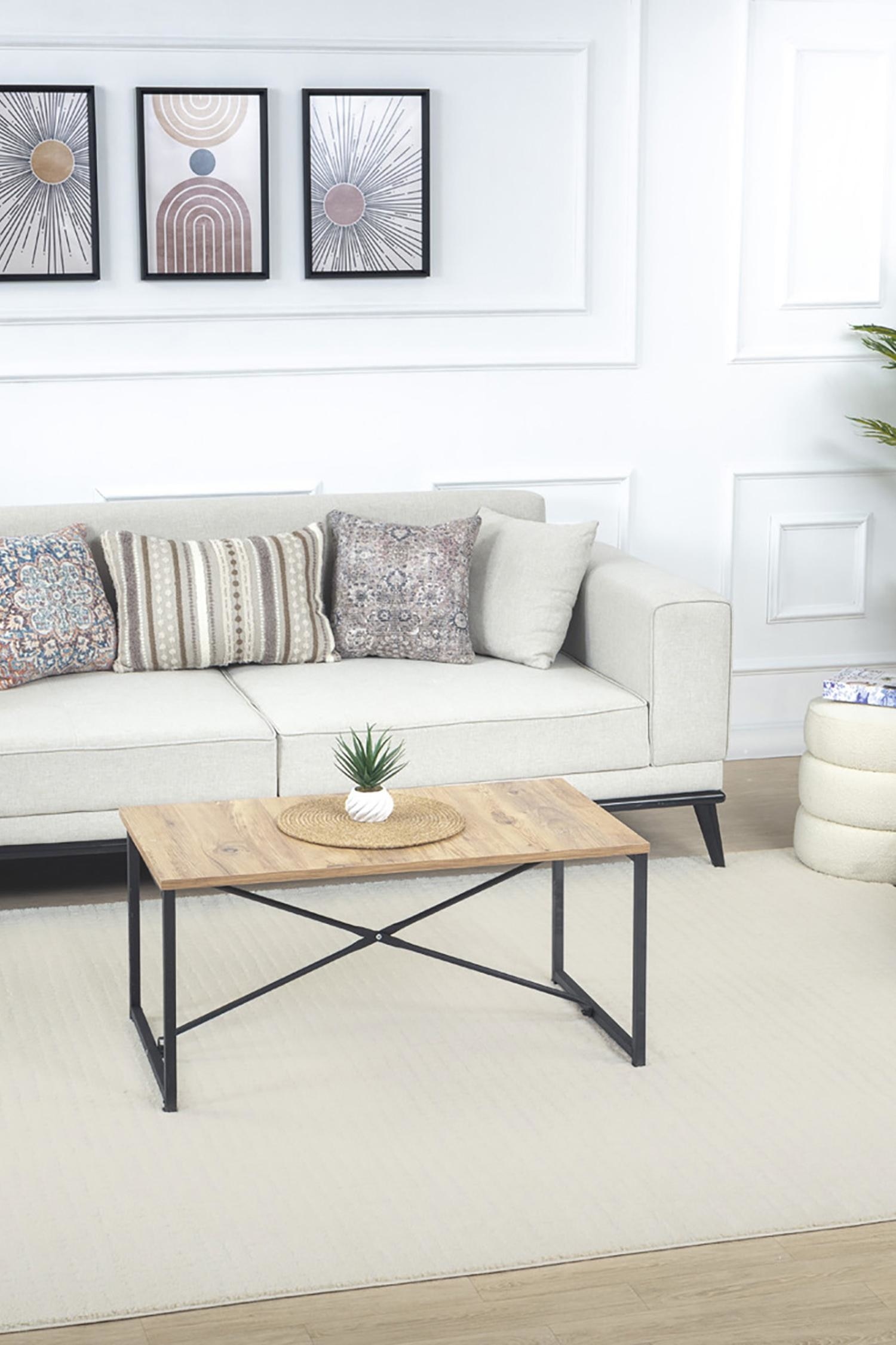 Scandi Modern High Pile Area Rug - Off White/White/Ivory