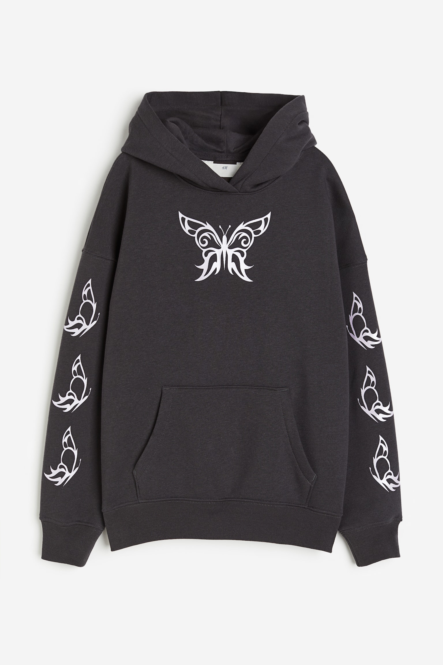 Oversized motif-detail hoodie - Dark grey/Butterflies/Navy blue/New York/Light beige/Star - 1