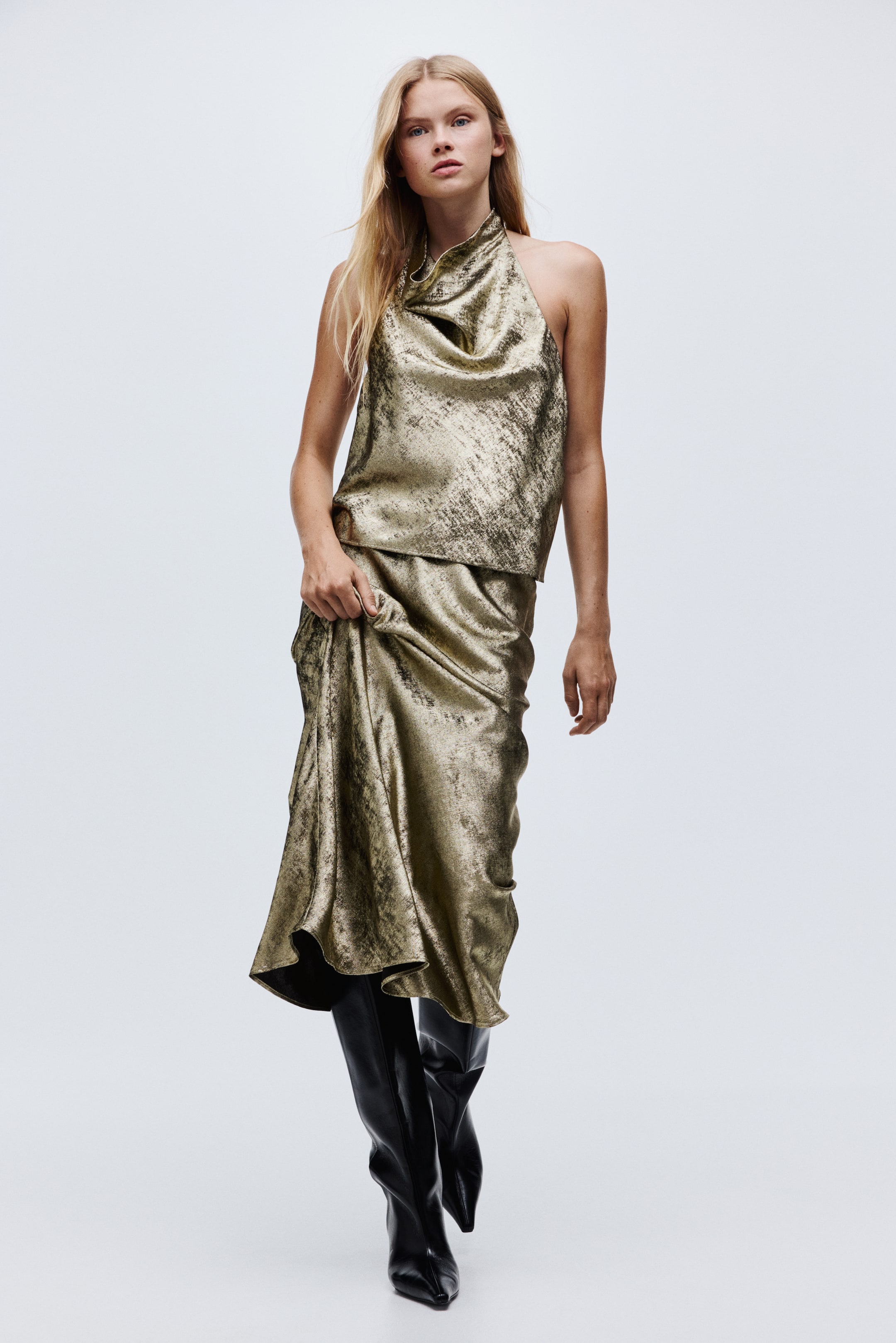 Vezi imaginea mai mare: Top cu bretea la gât - Auriu - FEMEI | H&M RO 2