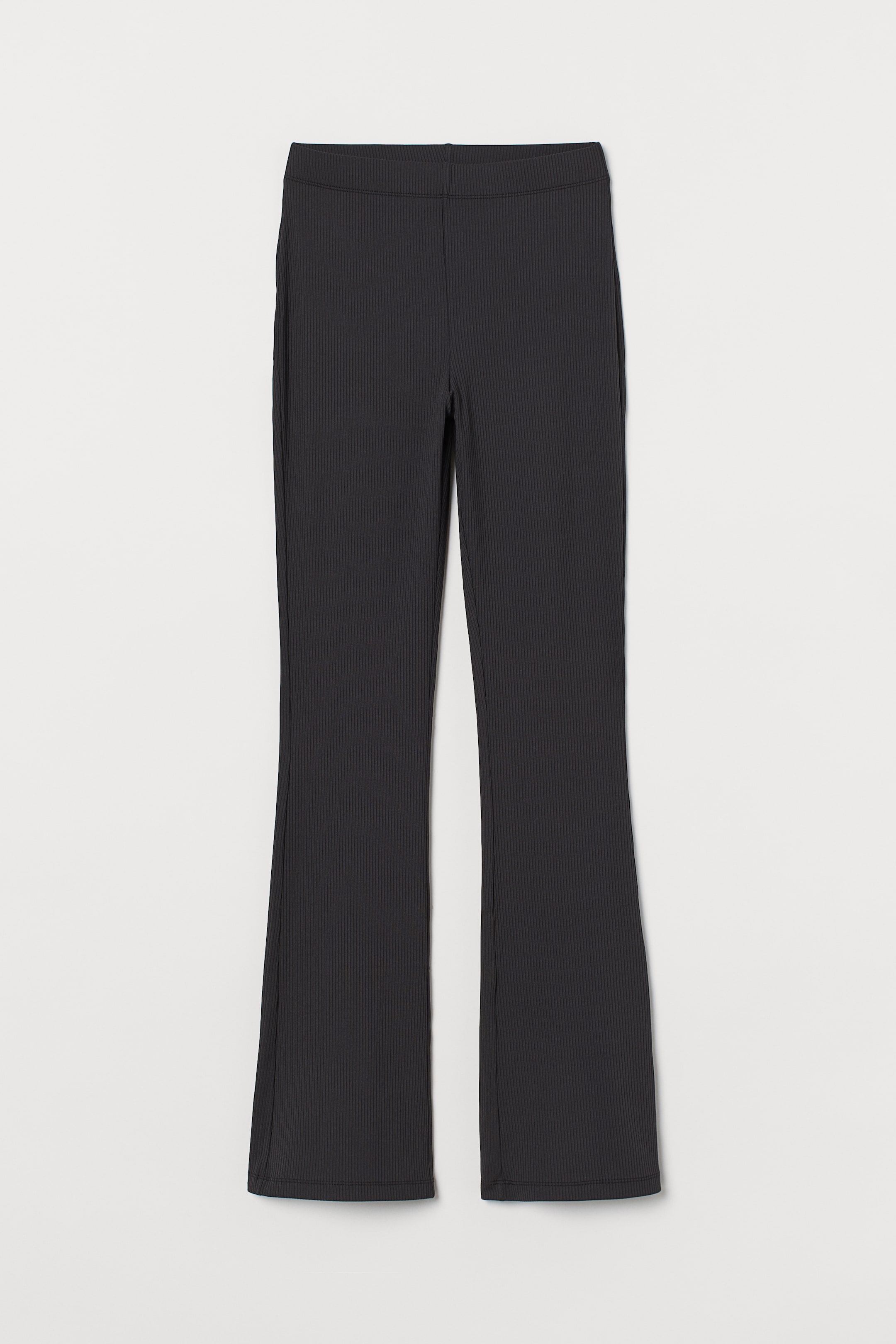 Ribbed Jazz Pants - High waist - Long - Black - Ladies | H&M US