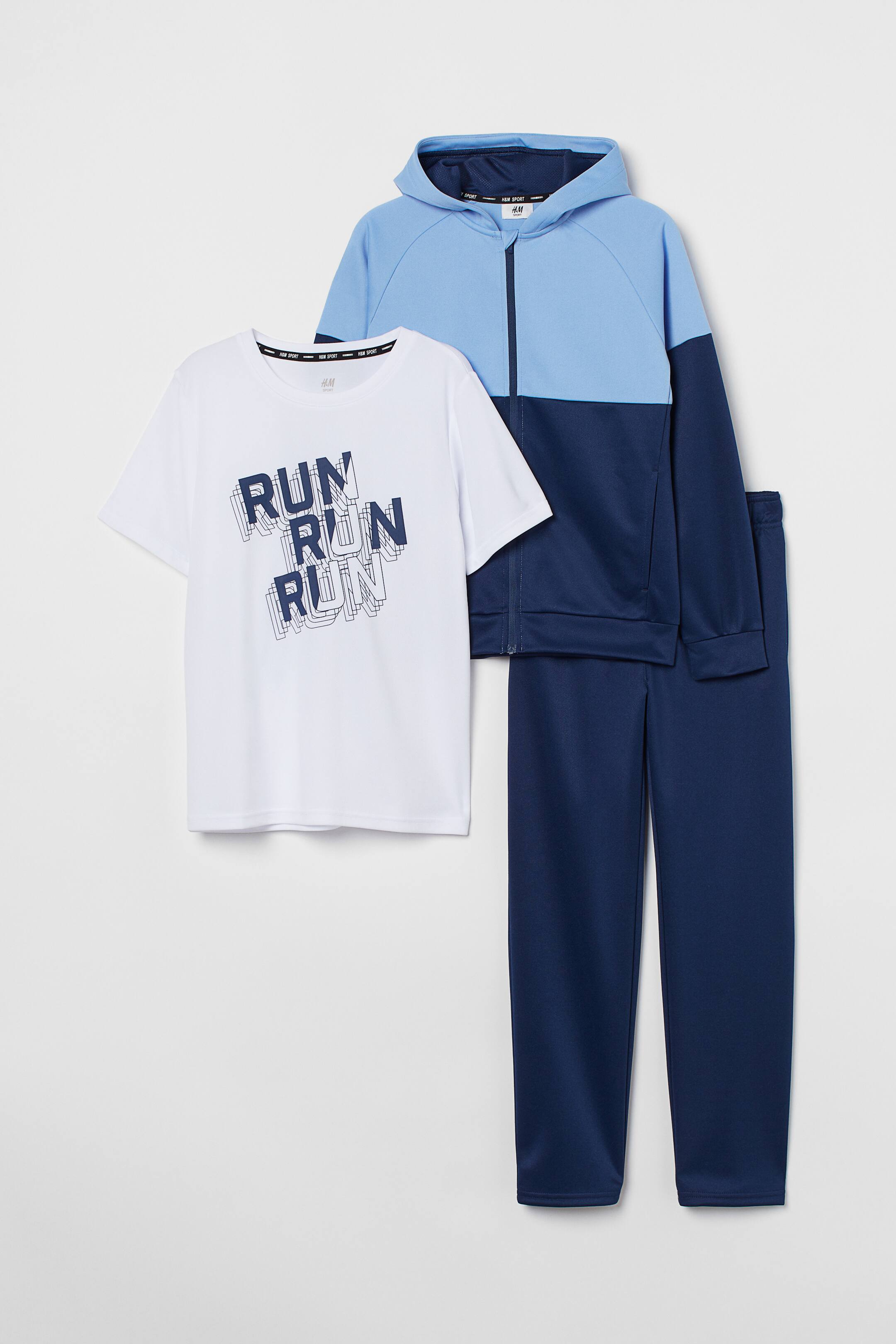 View larger image: 3-piece sports set - Dark blue/Run - Kids | H&M 1