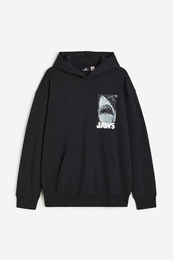 Relaxed Fit Hoodie - Black/Jaws/Mustard yellow/Marvel Comics - 2