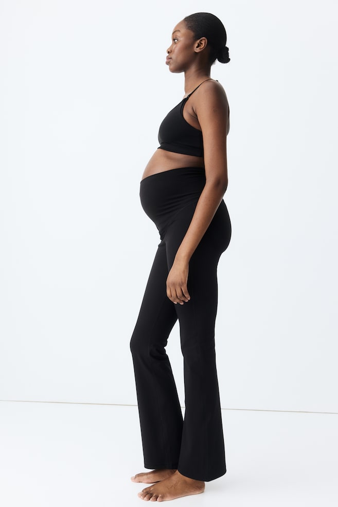 MAMA Flared Sports Leggings with SoftMove™-Black - 6