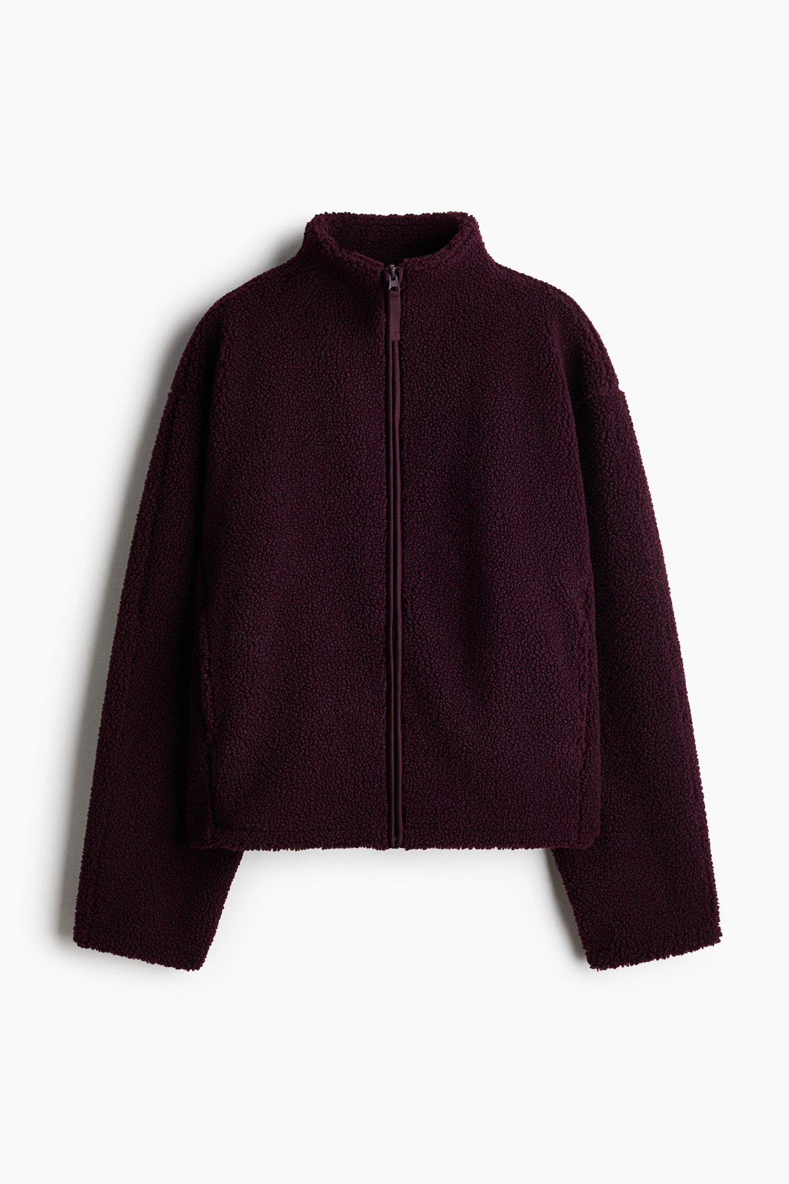 Женская куртка H&M Teddy Fleece, цвет: Бордовый — фото 1