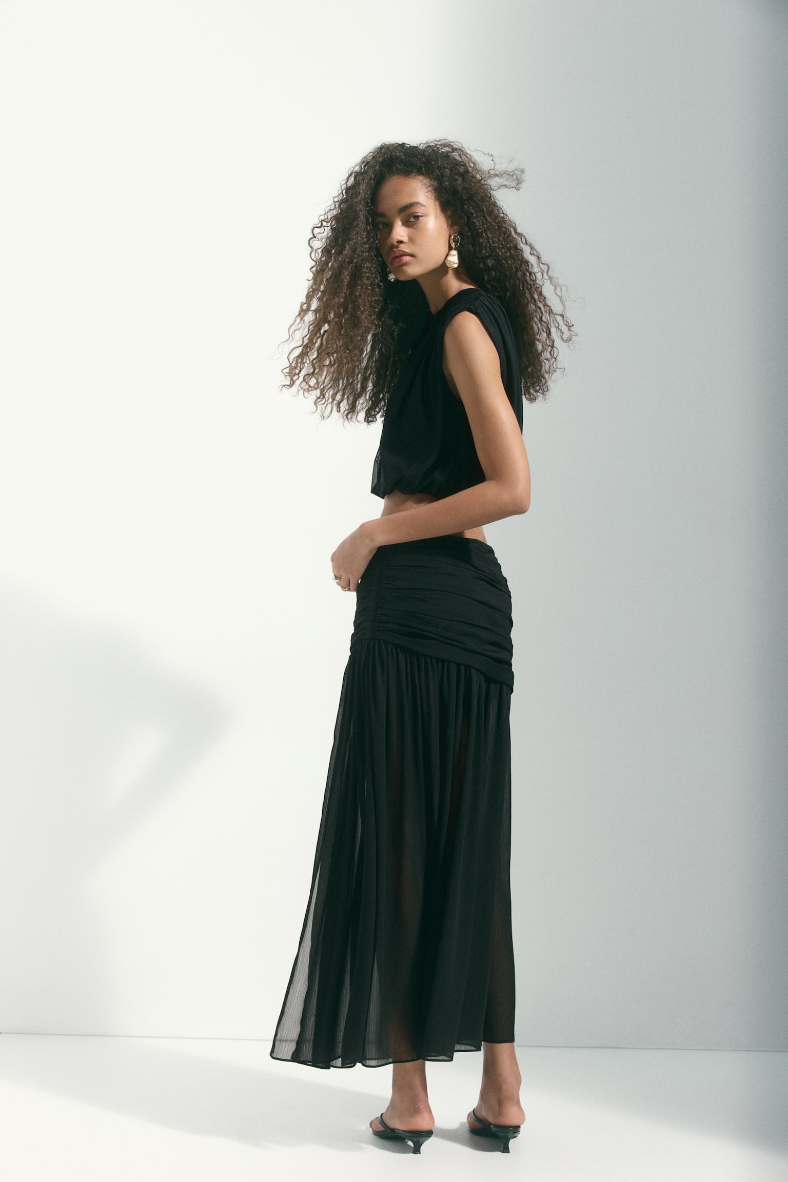 Женская юбка H&M Sheer Maxi, цвет: Чёрный — фото 5