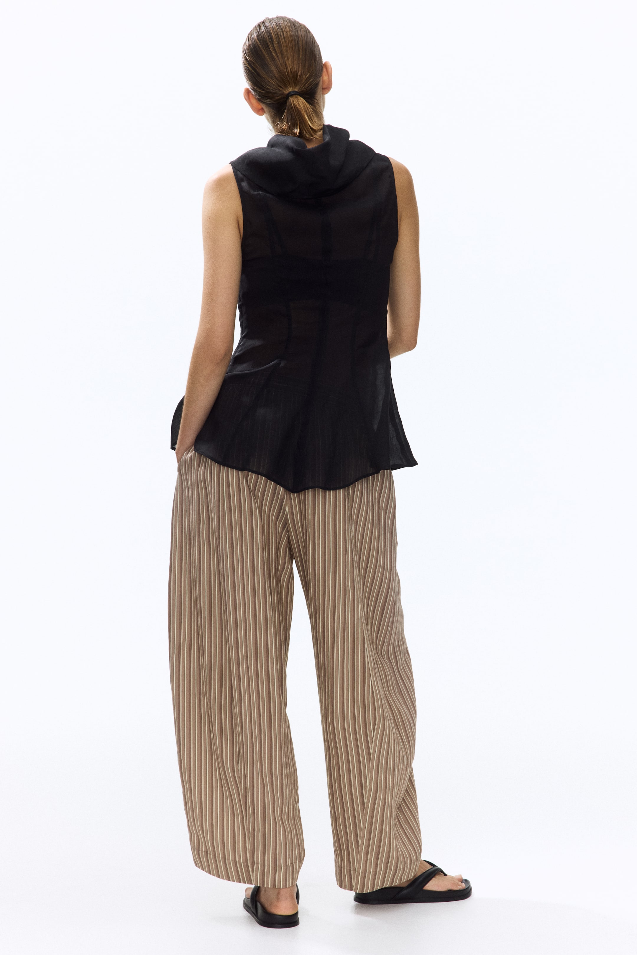 Modal-Blend Barrel-Leg Pants