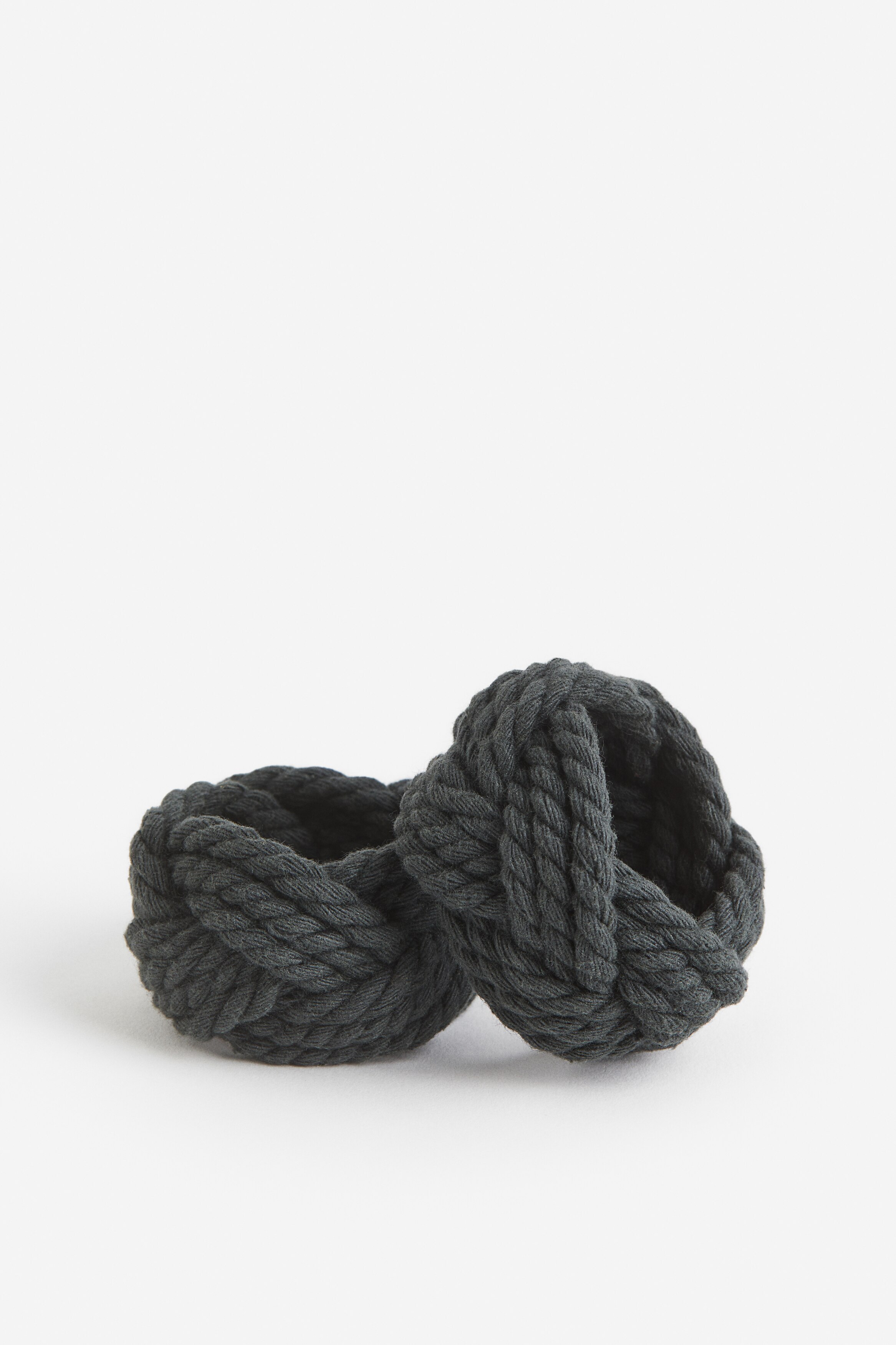 H&M Home  - 2-pack braided napkin rings - Dark grey