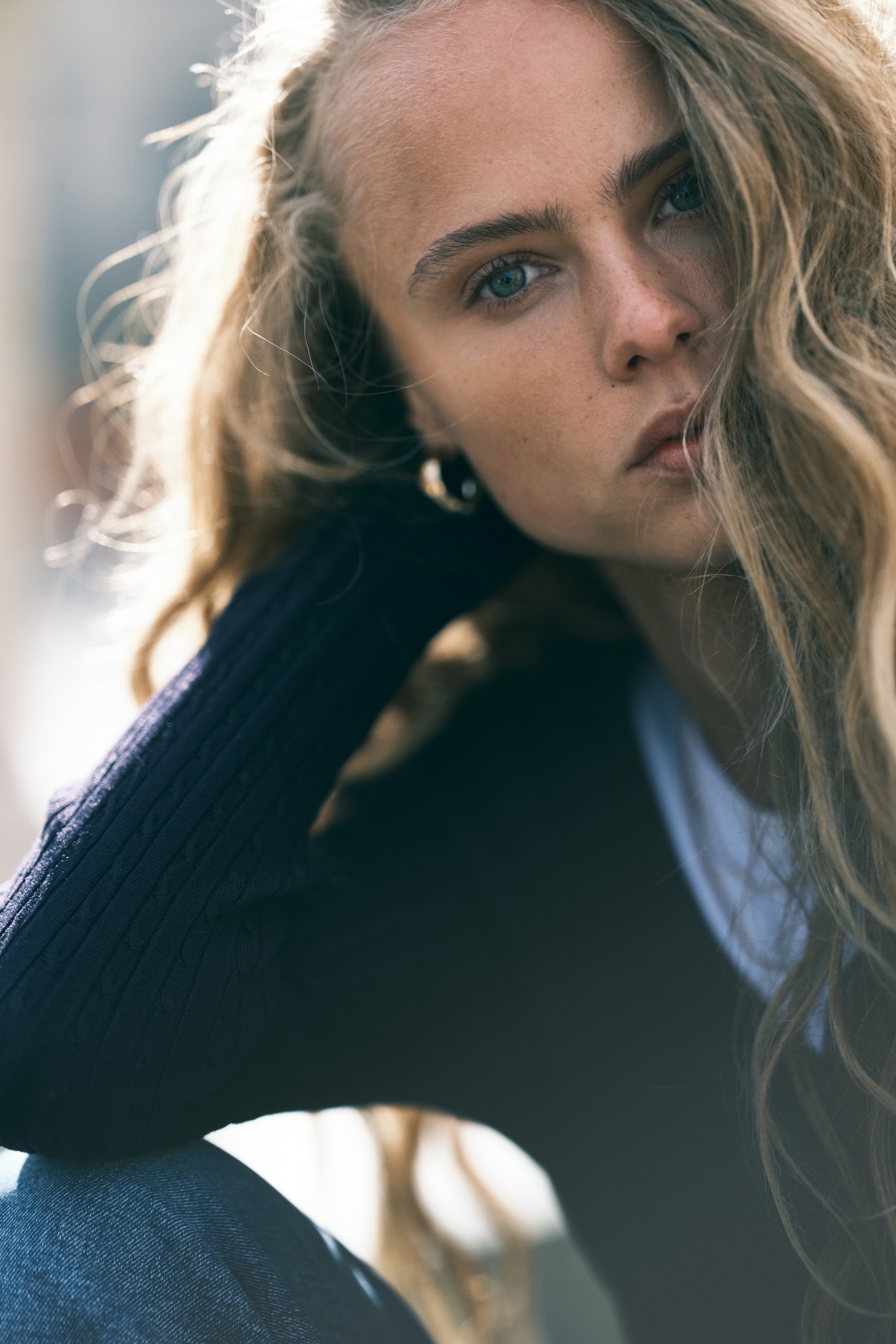 Cable-knit jumper