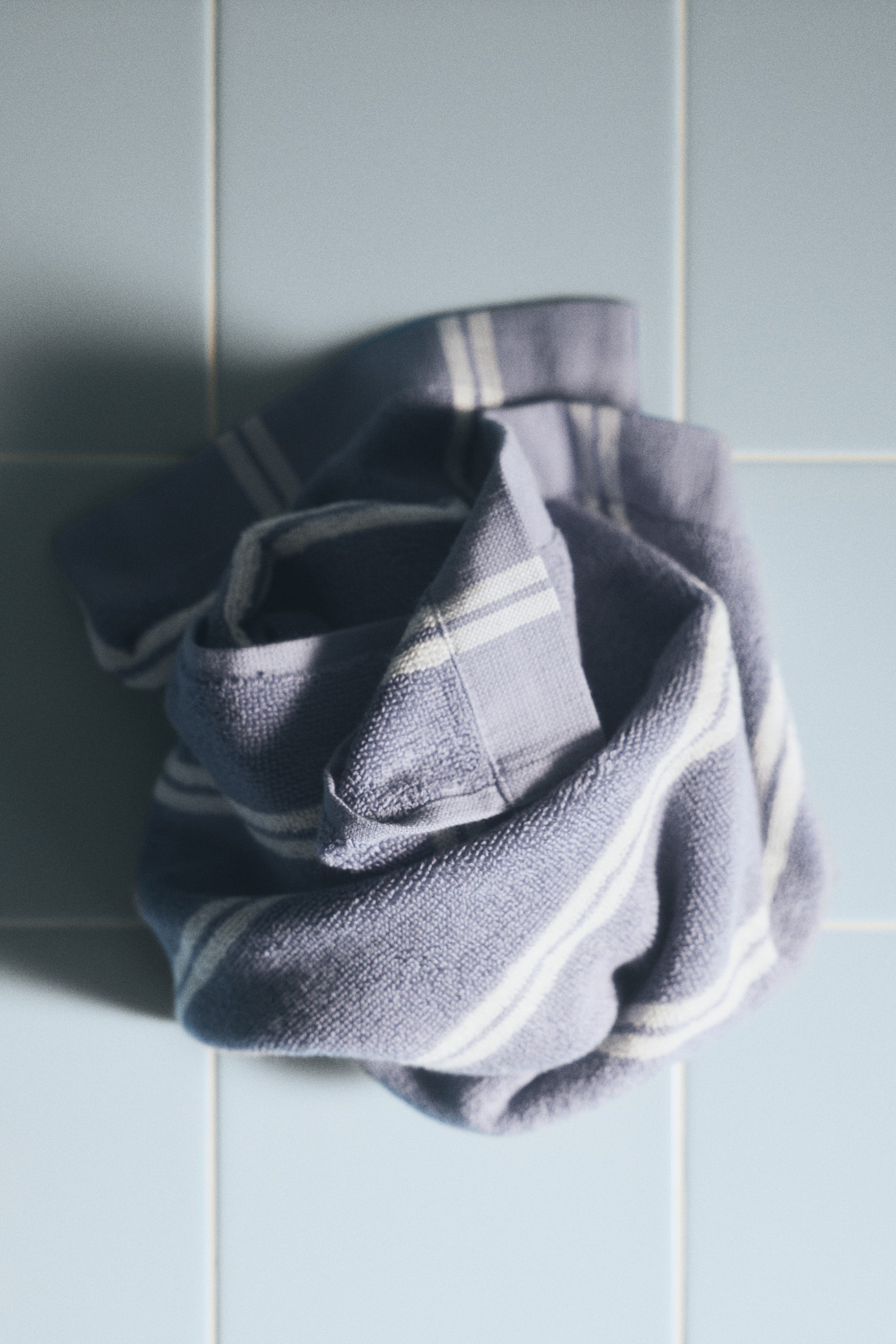Striped hand towel - Dusty blue/Striped/Dusty pink/Striped/Khaki beige/Striped/Light greige/Striped/White/Striped - 1