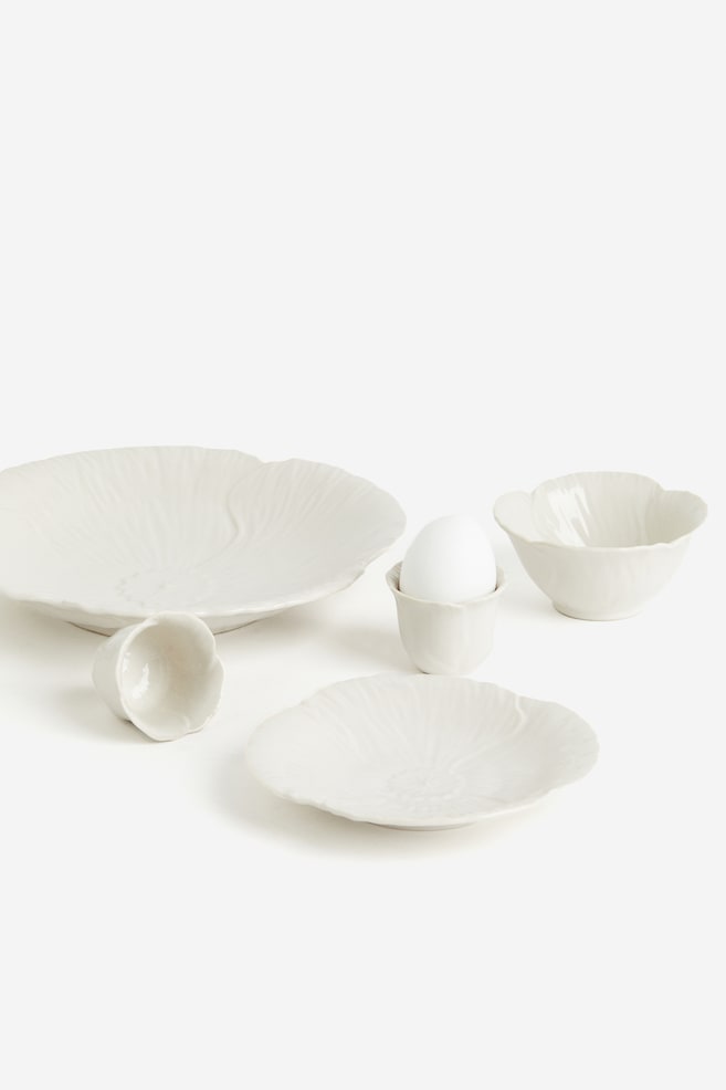 Stoneware serving plate - White - 5