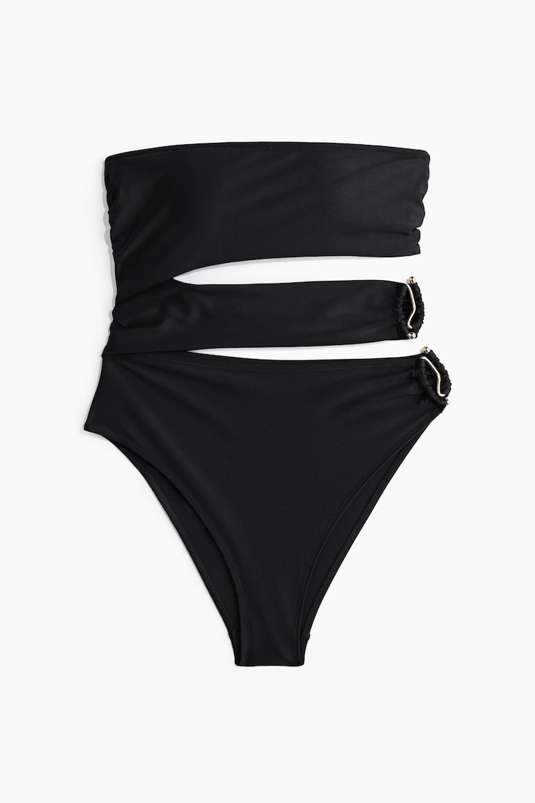 Padded-cup bandeau swimsuit