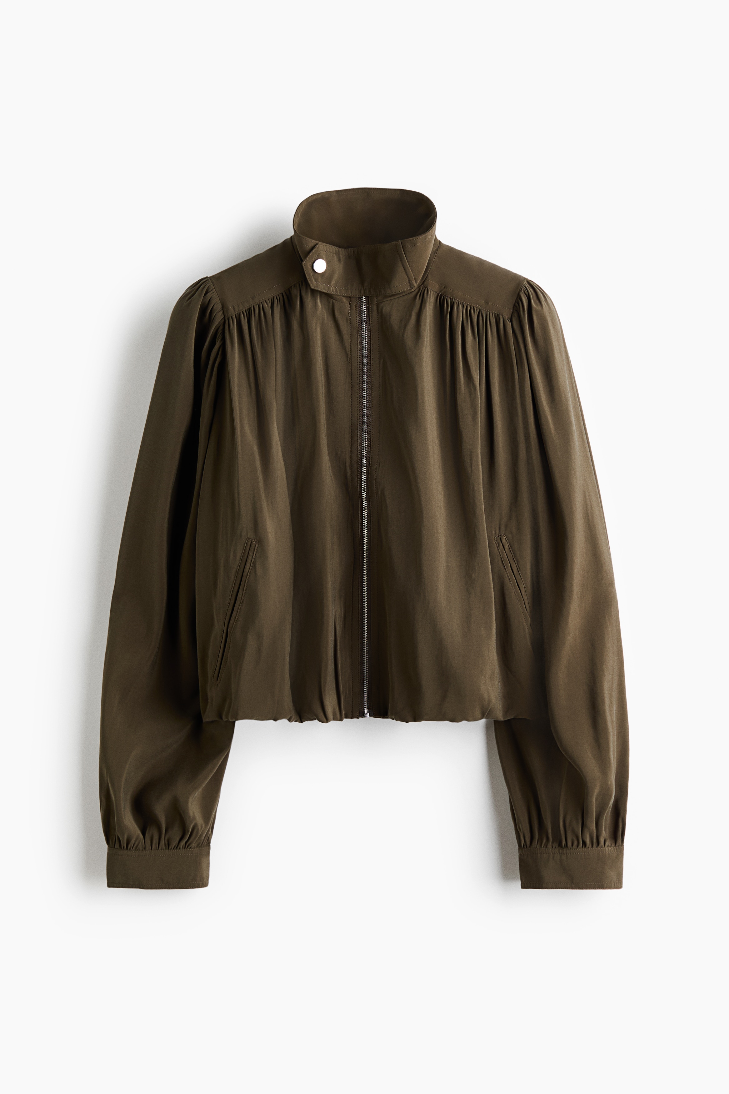 Bubble-hem jacket - Dark khaki green