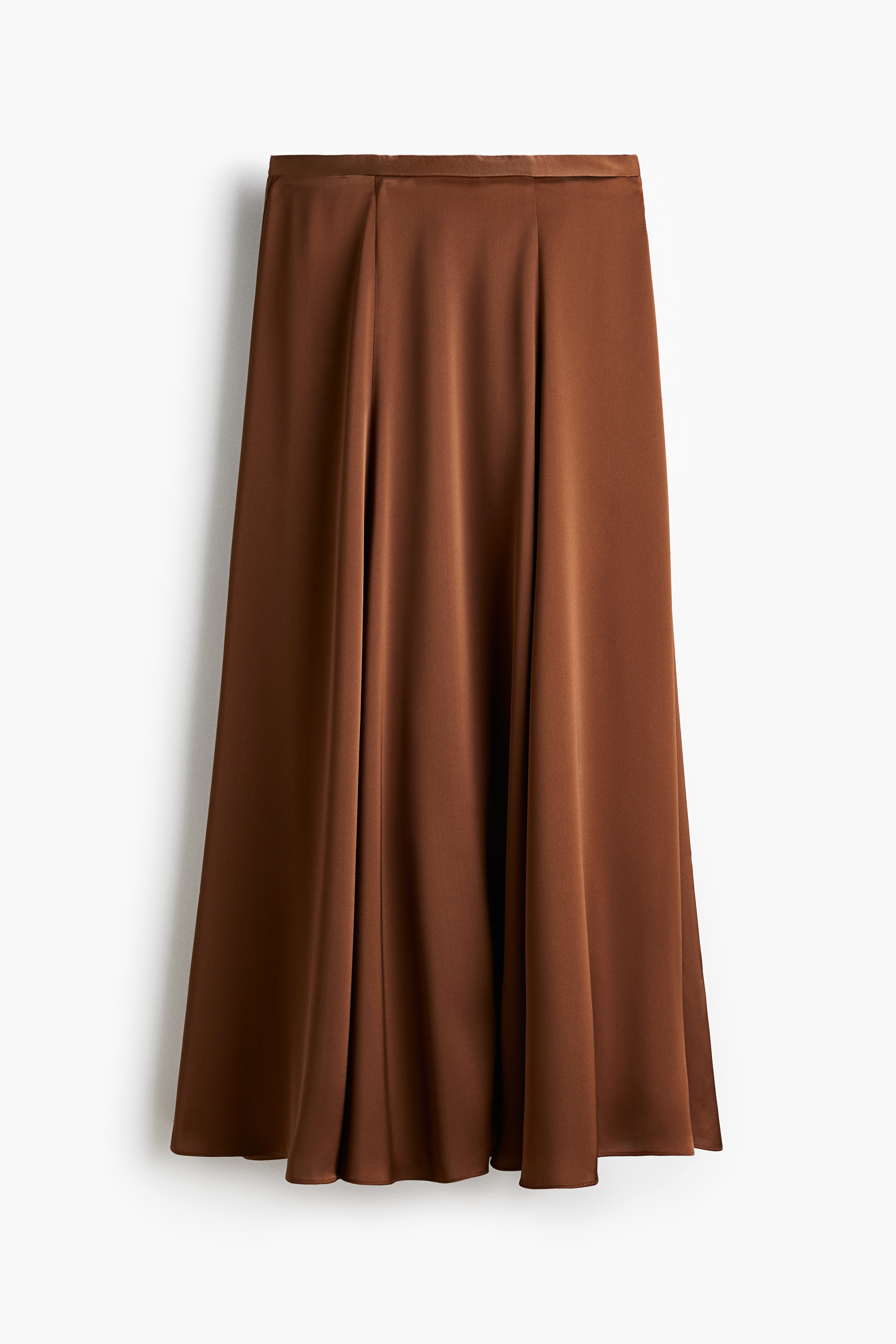 A-line satin skirt - Brown