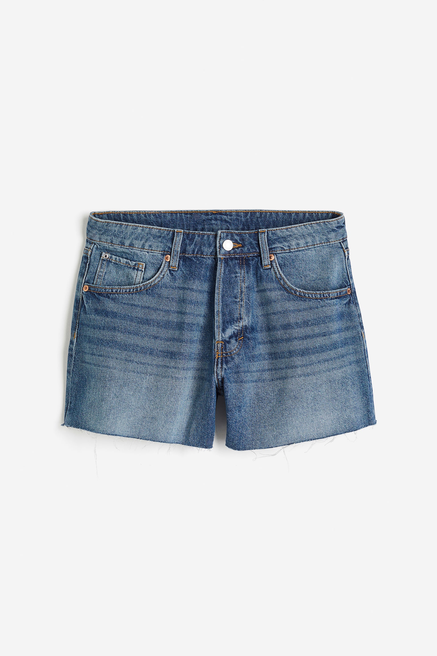 90s Boyfriend Fit Low Denim shorts - Dark denim blue/Light denim blue/Light denim blue/Black/White - 1