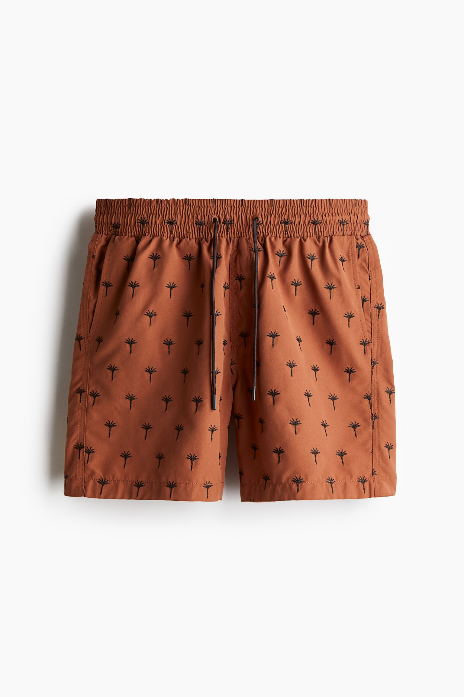 Patterned swim shorts - Dark orange/Palm trees/Black - 2