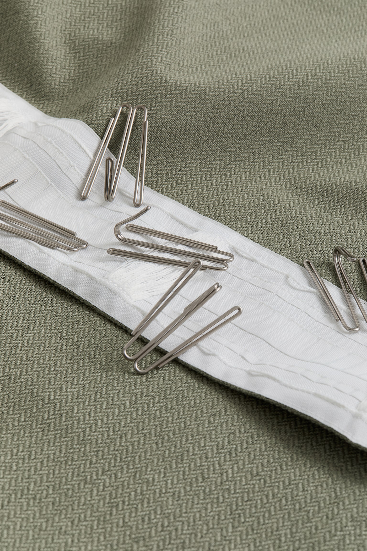 1-pack long and wide blackout curtain length - Khaki green/Beige marl - 3