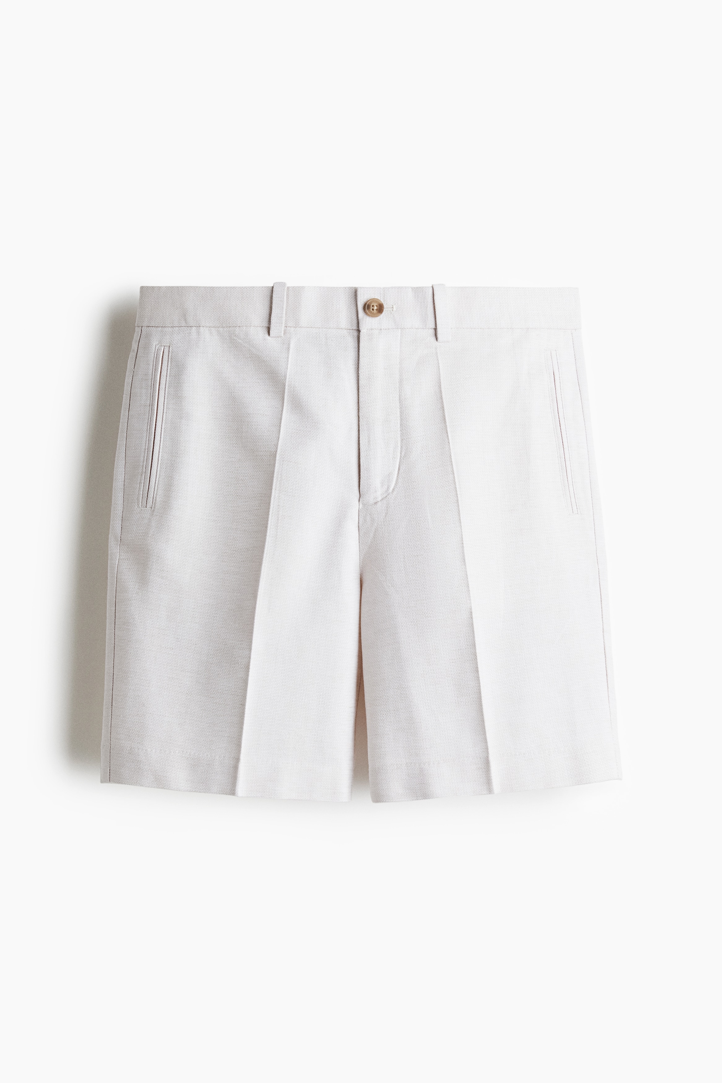 Regular-Fit Lyocell-Blend Chino Shorts - White/White