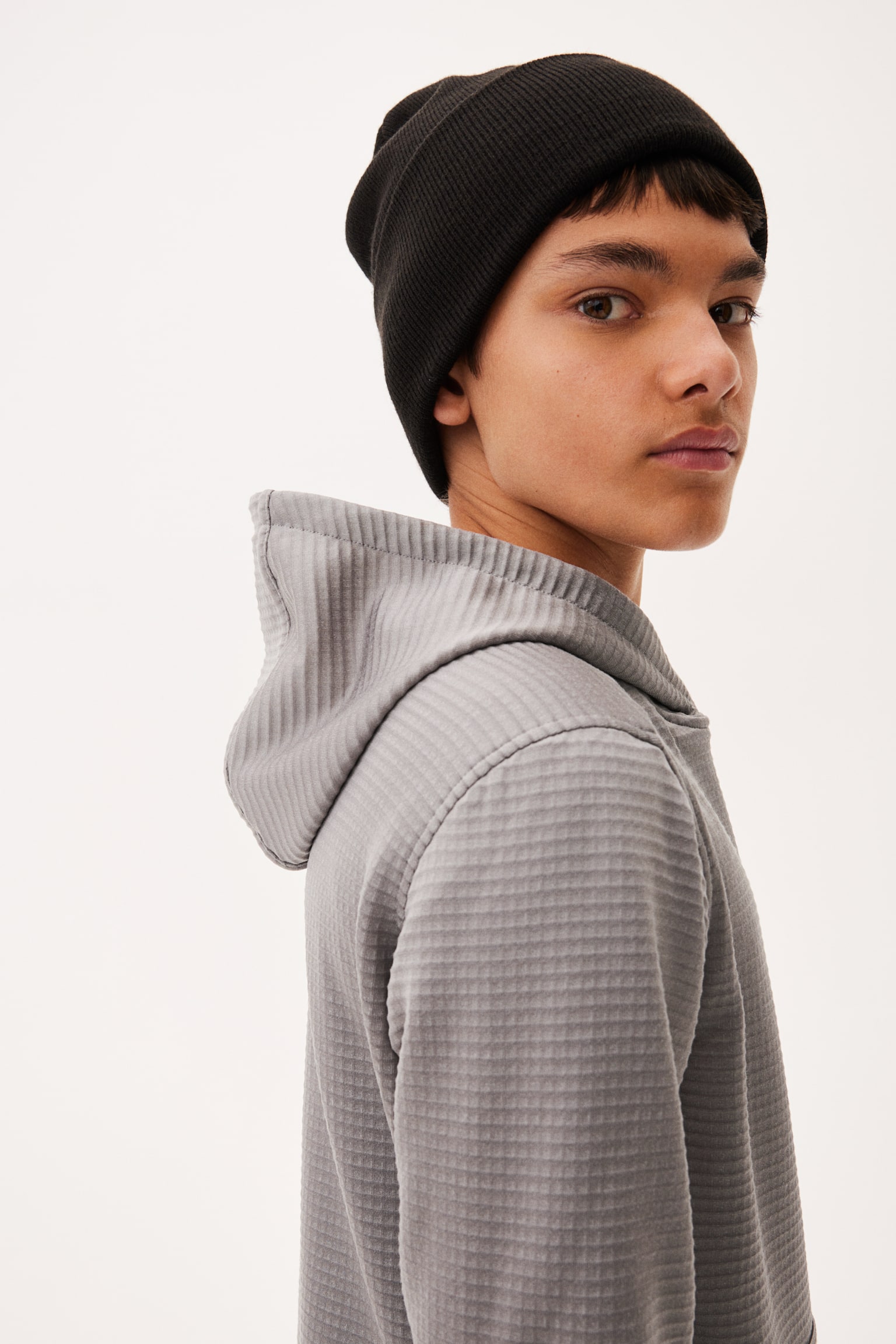 Hooded mid layer ski top in DryMove™ - Grey - 1